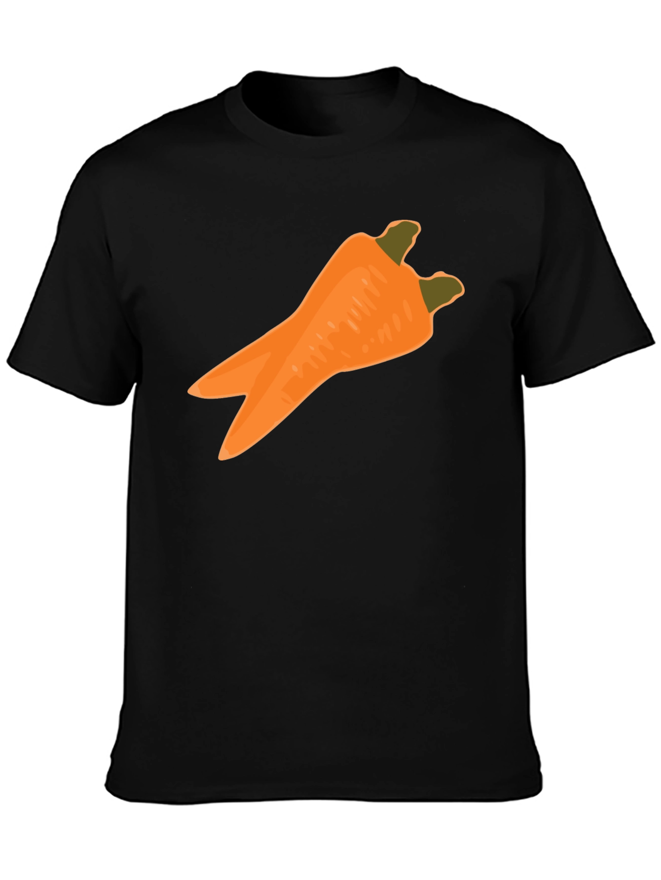 Black Funny Carrot T-Shirt: Unique Vegetable Graphic Tee for Men view 3