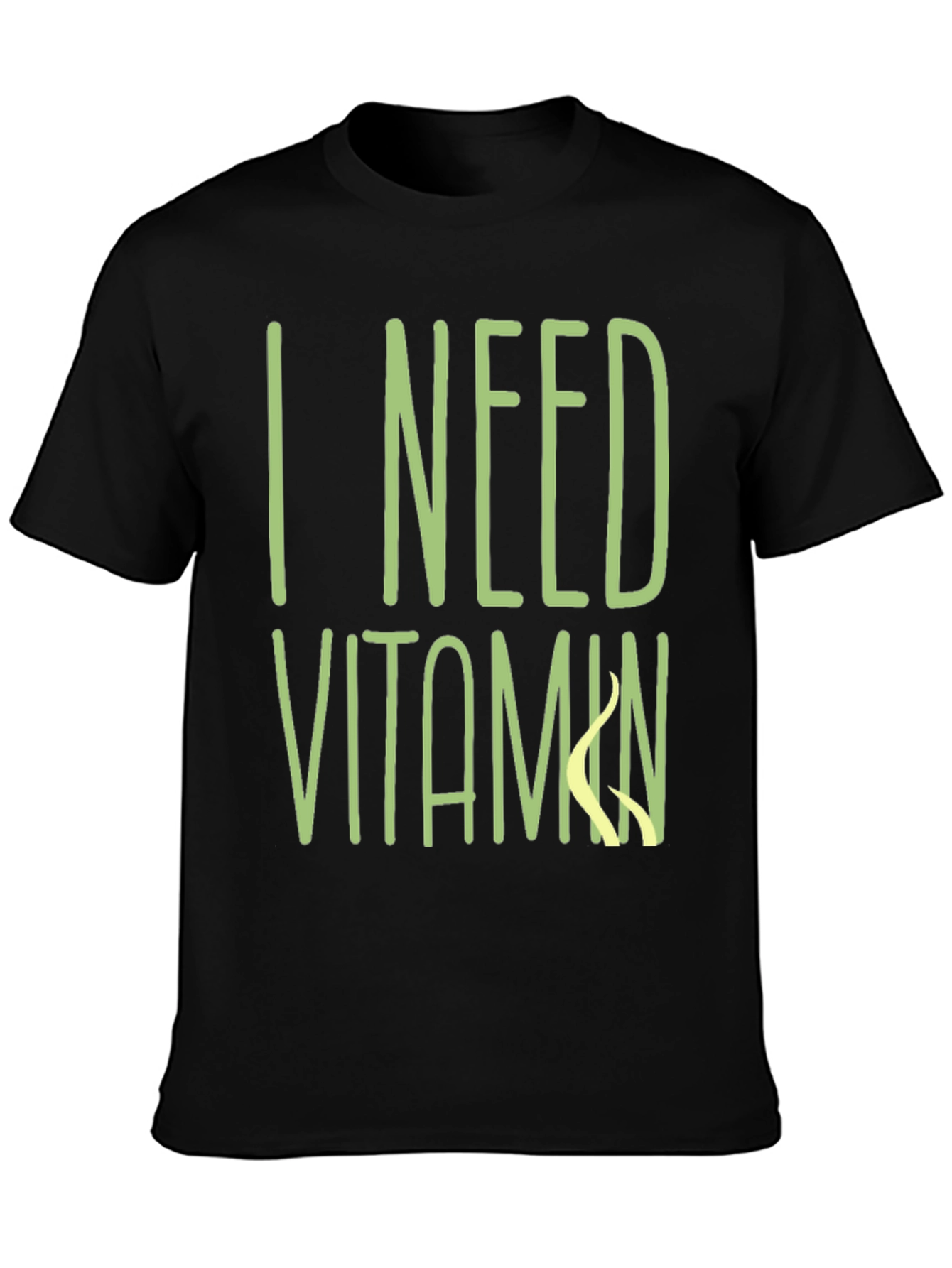 Black I Need Vitamin Sea T-Shirt - Black Cotton Tee view 3