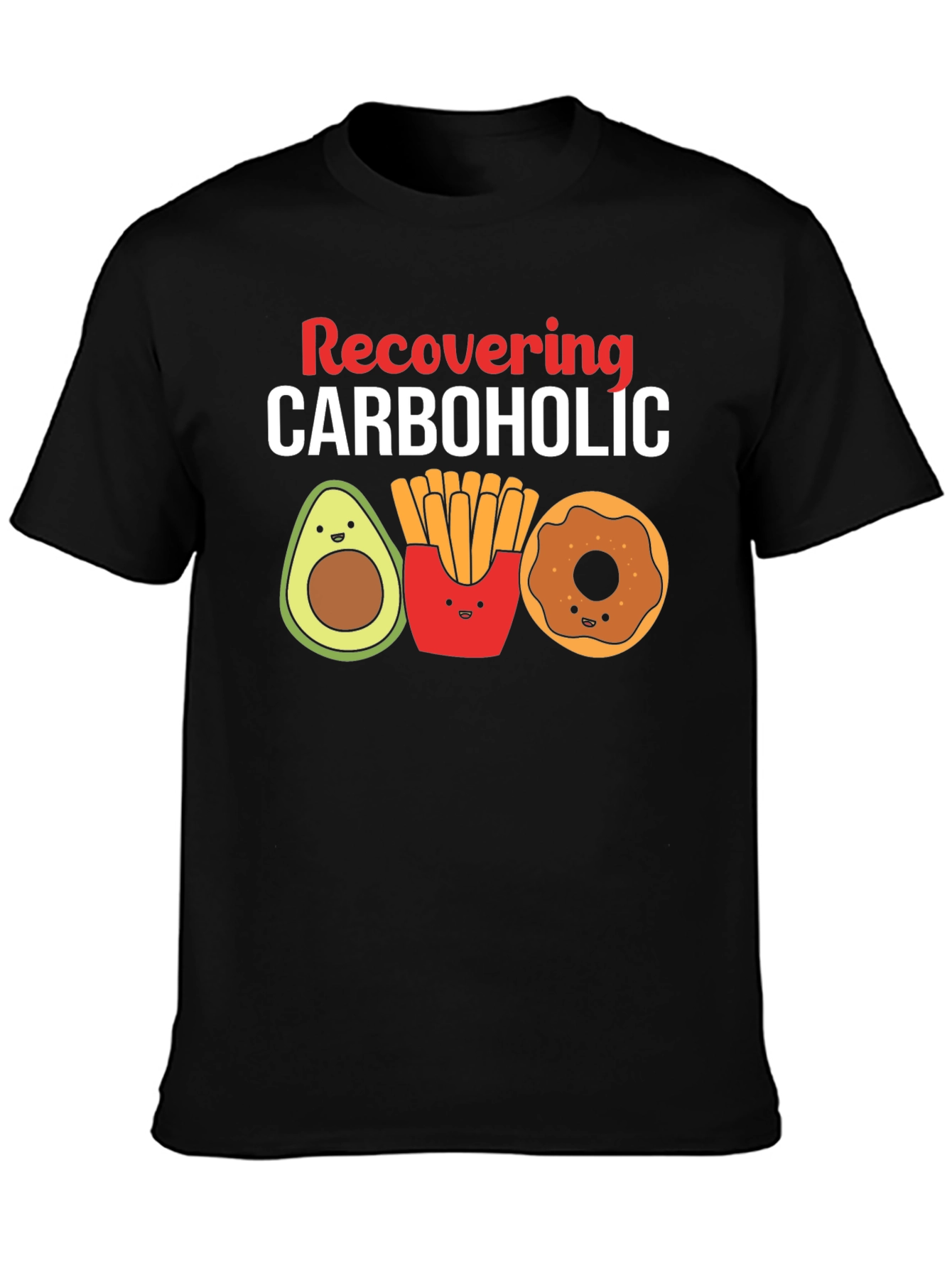Black Recovering Carboholic Graphic T-Shirt view 3