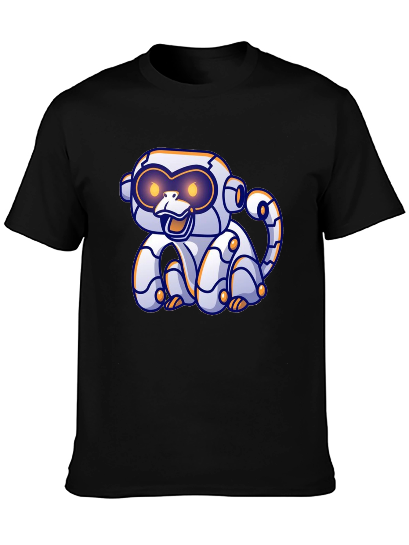 Black Robotic Monkey Graphic T-Shirt - Black view 3