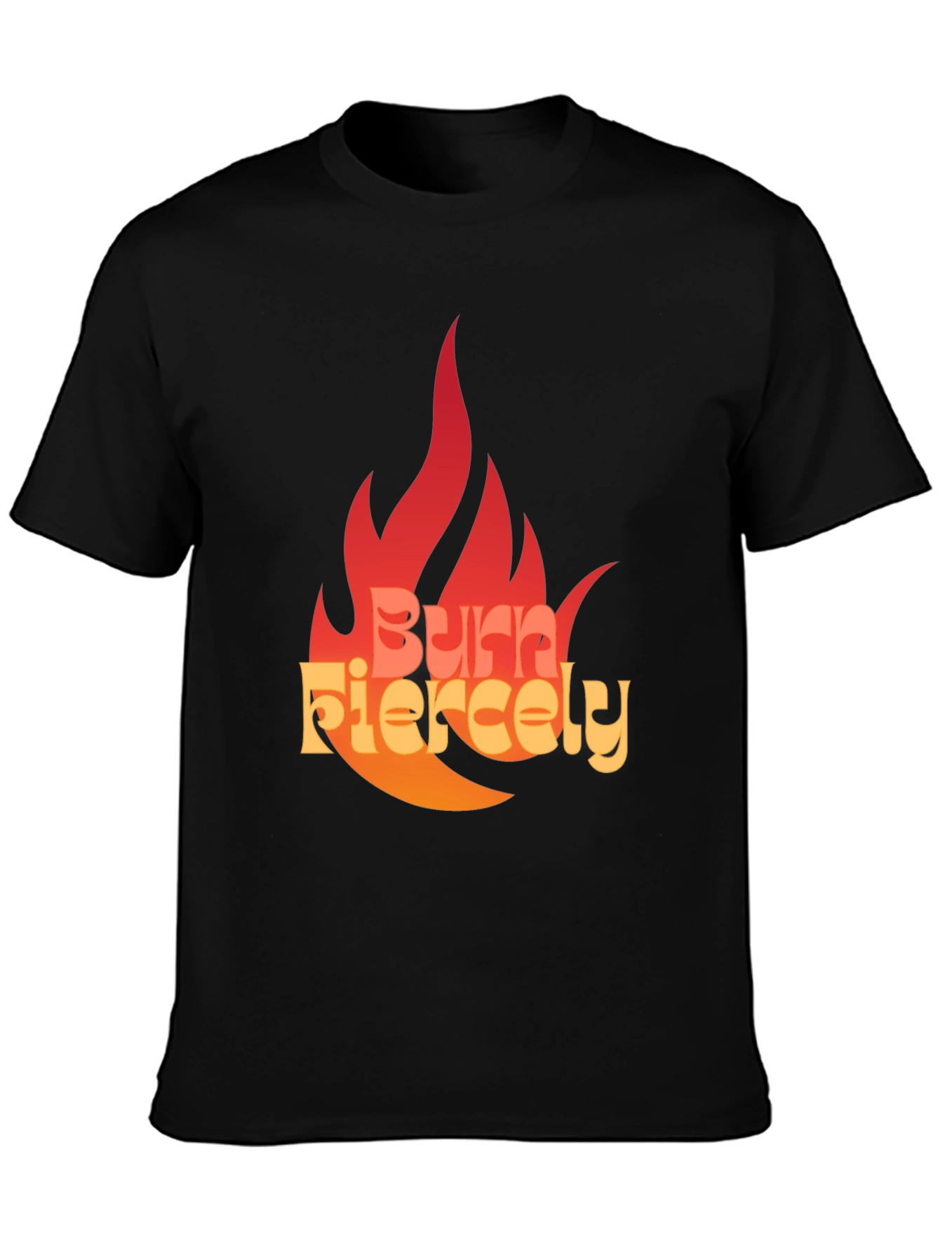 Black Burn Fiercely Graphic T-Shirt - Bold Statement Tee view 3