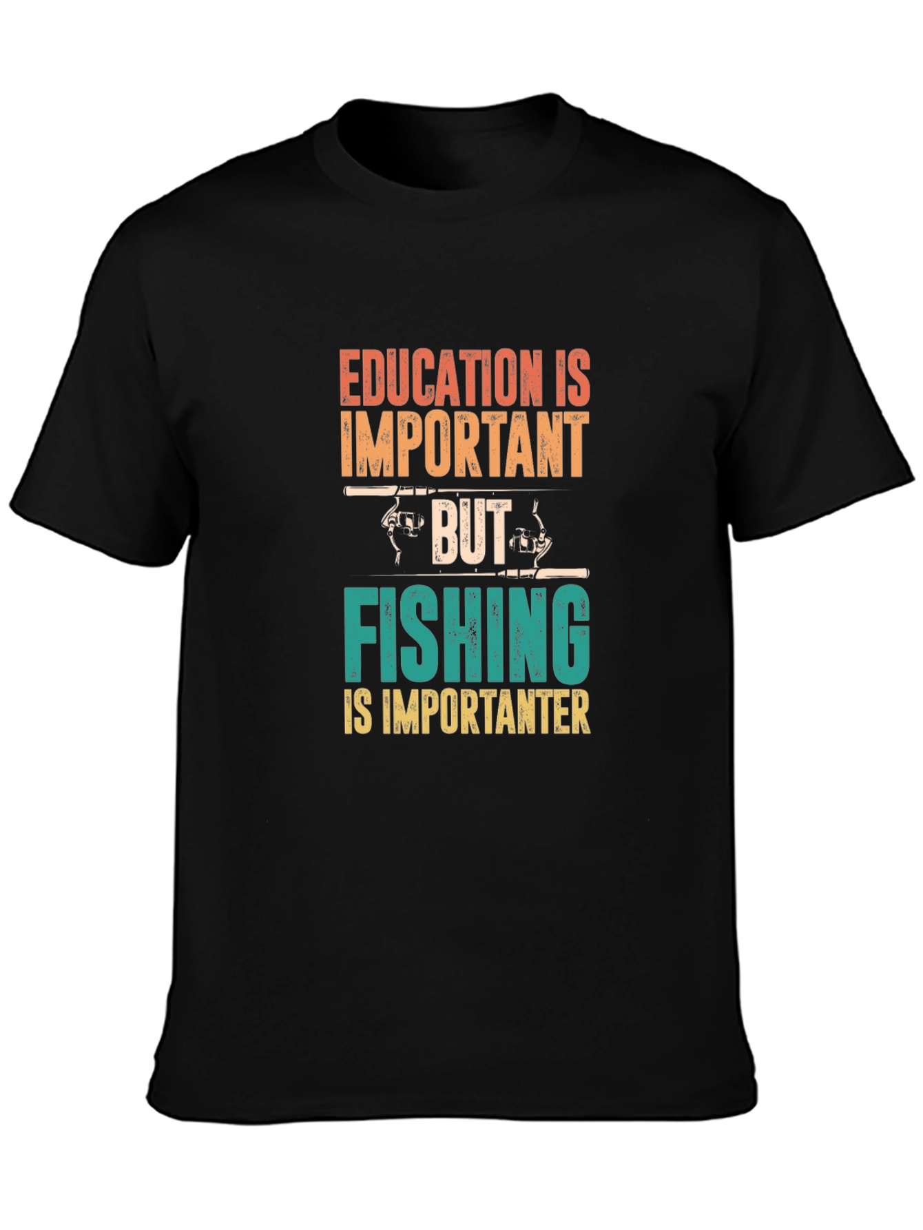 Black Fishing Is Importanter T-Shirt view 3