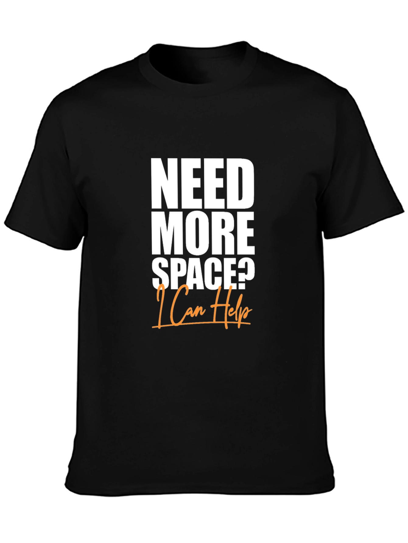 Black Need More Space? Men's Black Graphic Tee view 3