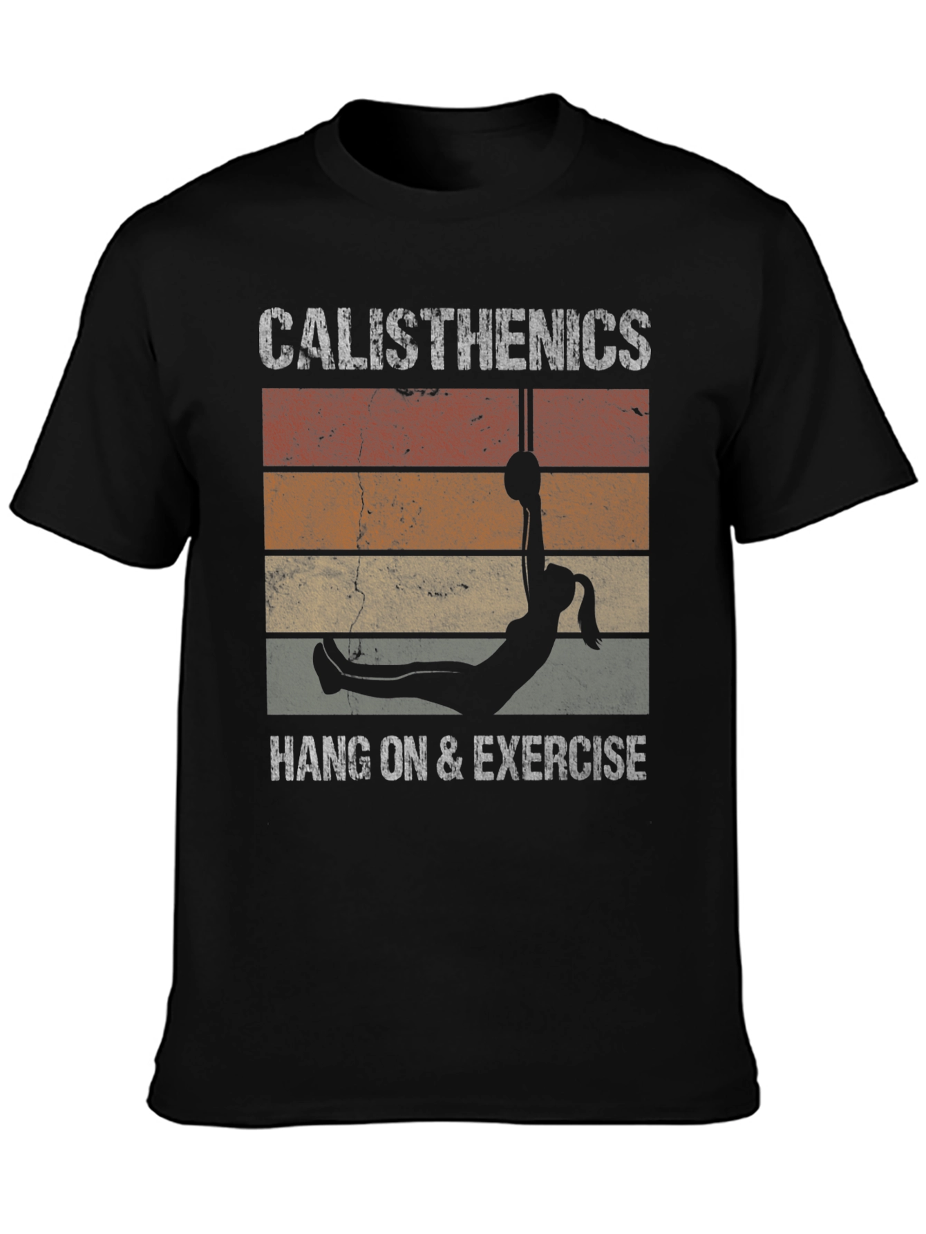Black Calisthenics Vintage Style T-Shirt view 3