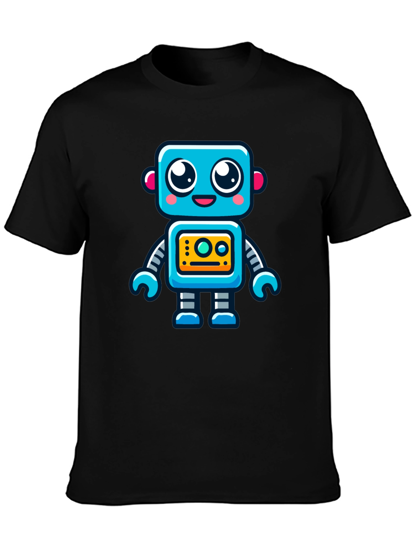 Black Fun Robot Graphic T-Shirt - Black view 3