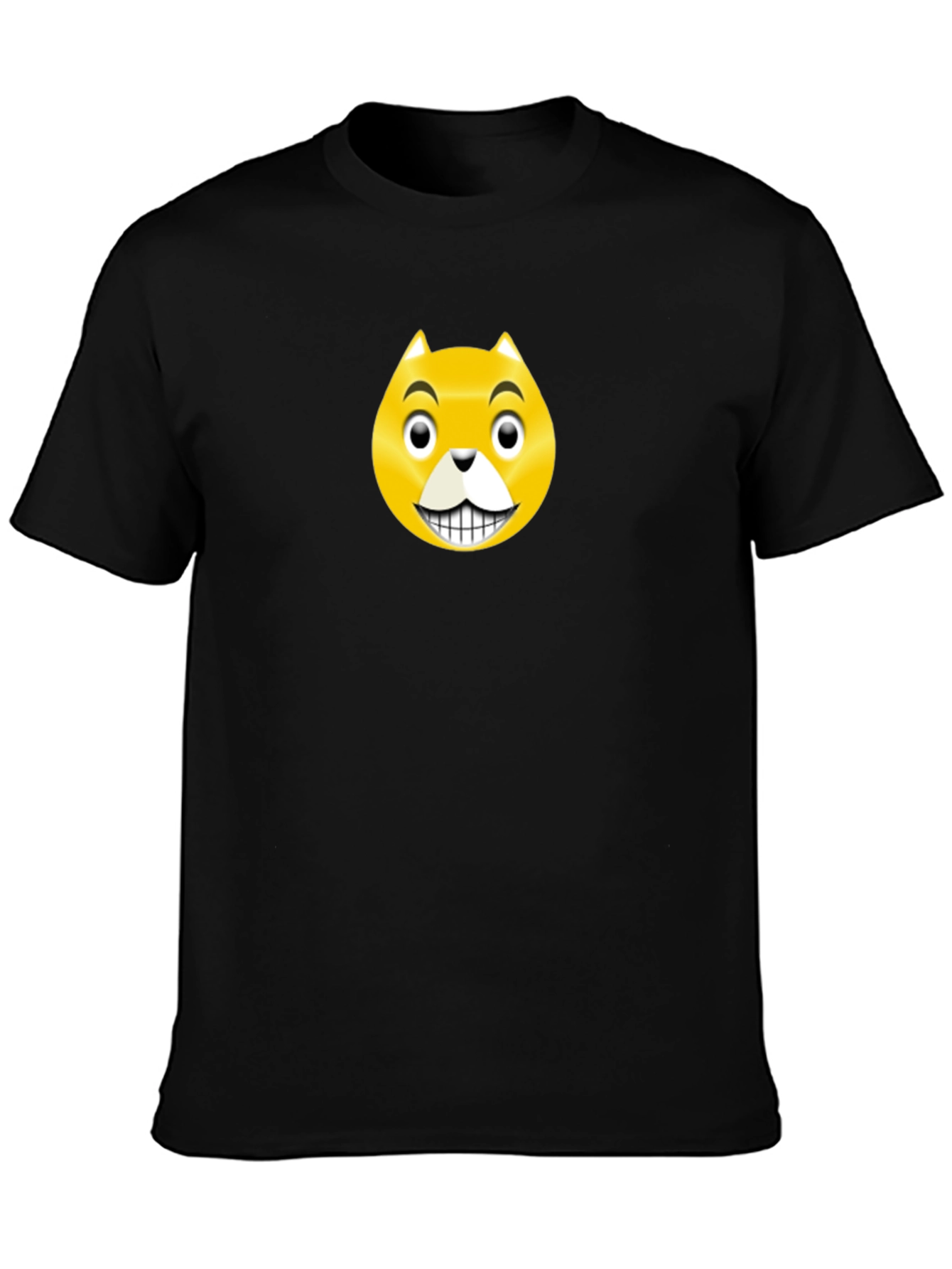 Black Funny Cat Emoji T-Shirt view 3