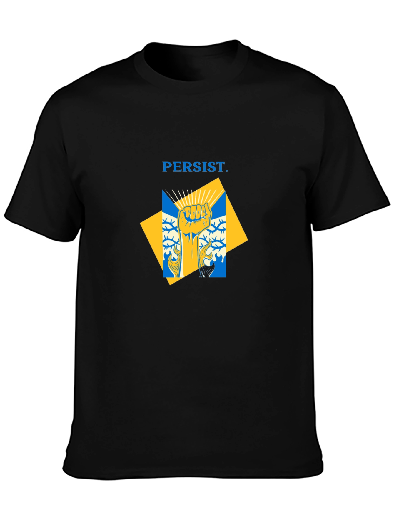 Black Persist Graphic Tee - Ukraine Colors view 3
