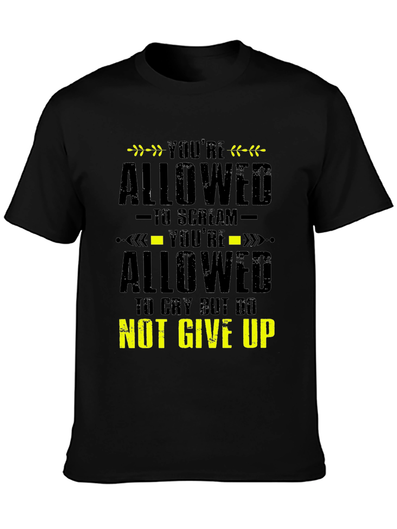 Black Motivational Graphic Tee - You're Allowed to Scream view 3