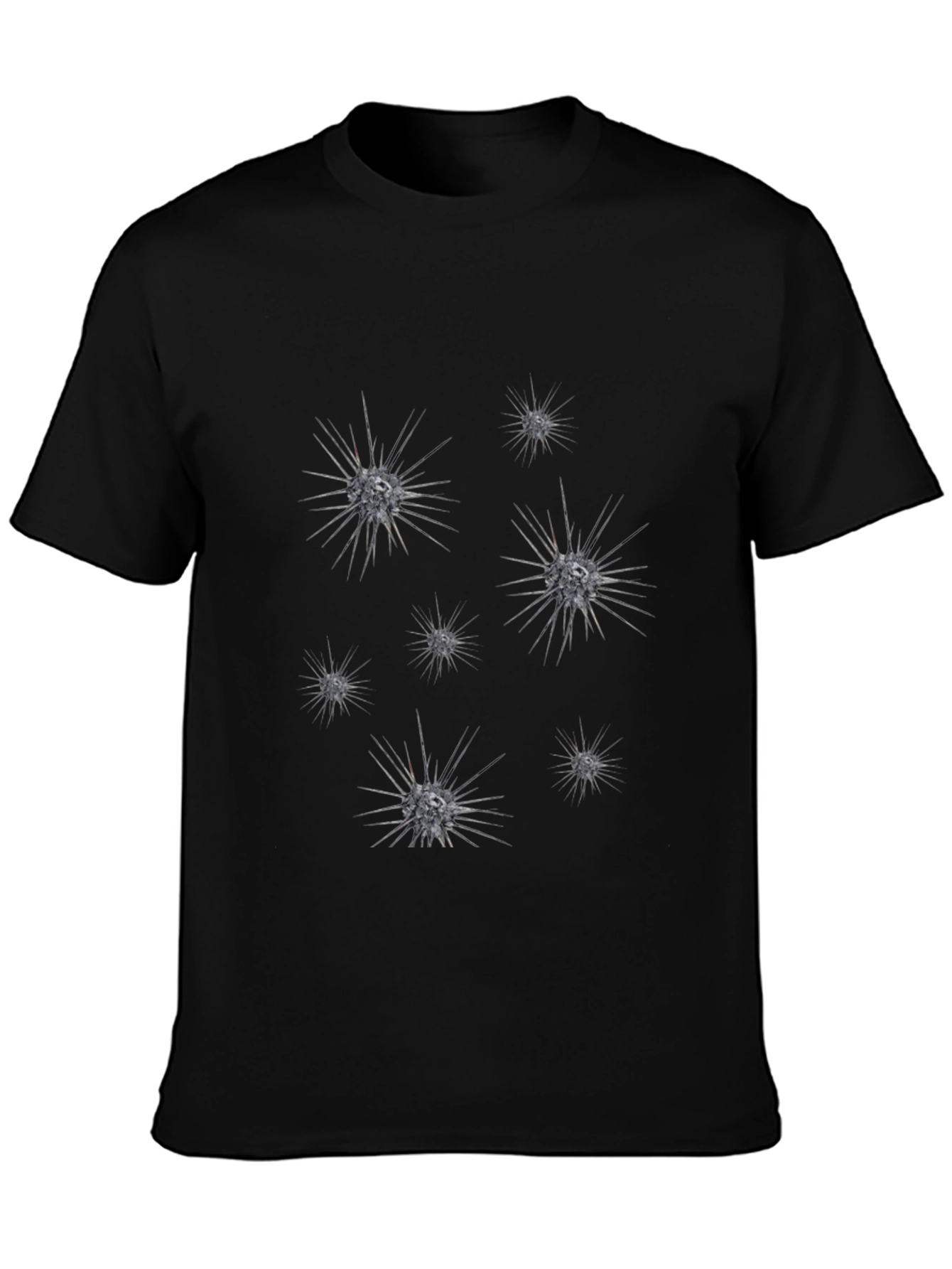 Black Spiky Celestial Orb Graphic Black T-Shirt view 3