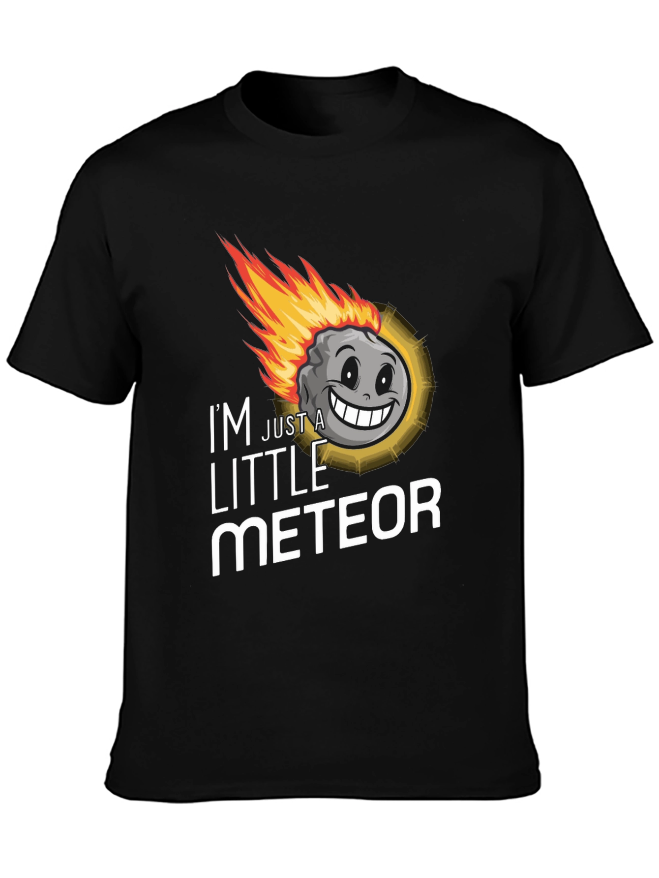 Black I'm Just a Little Meteor Graphic T-Shirt view 3