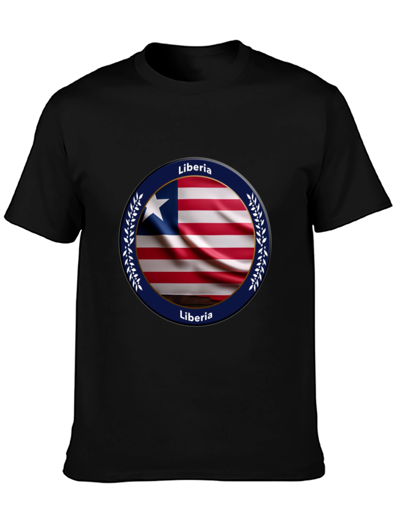 Black Liberia Flag T-Shirt view 3