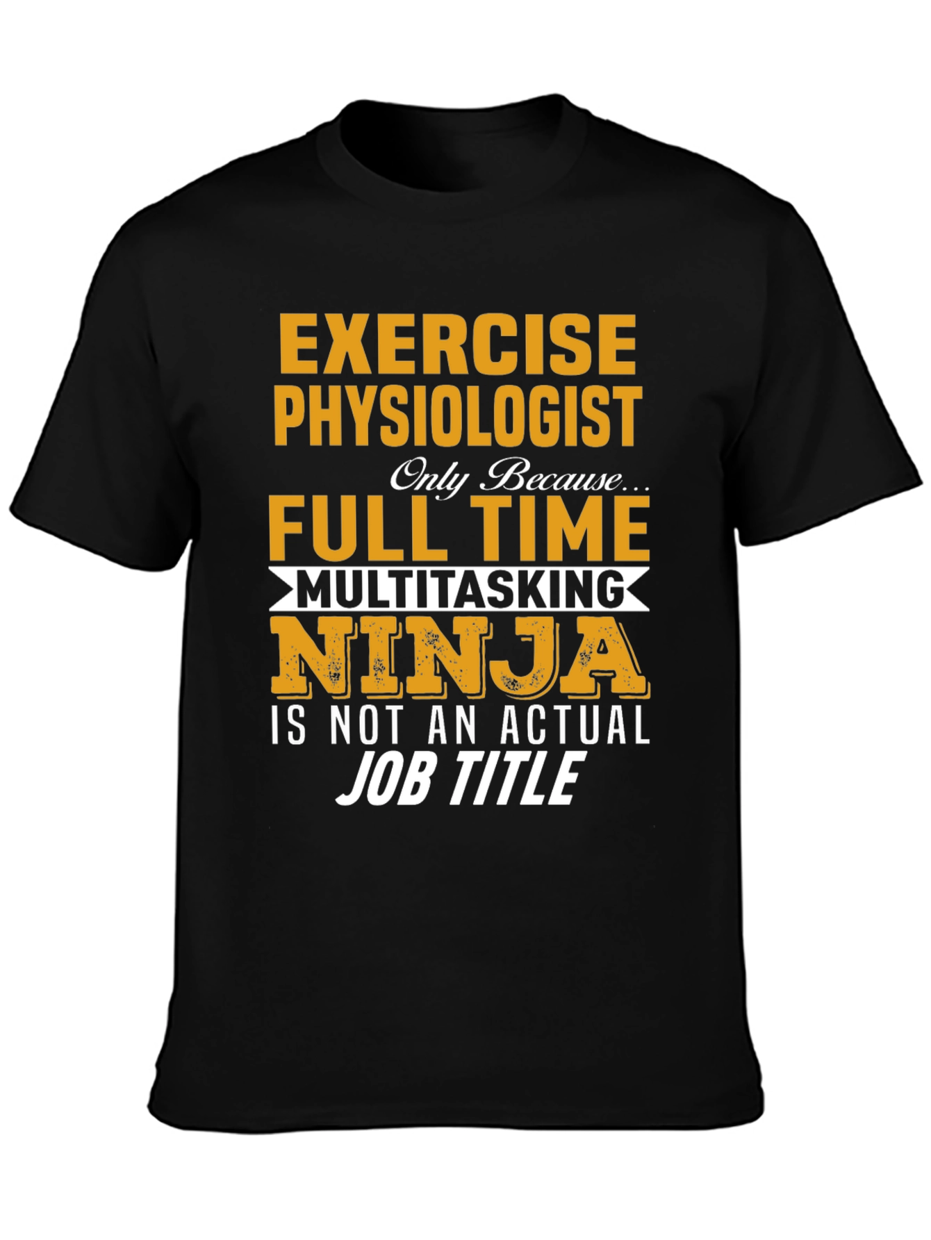 Black Exercise Physiologist Multitasking Ninja Graphic Tee view 3