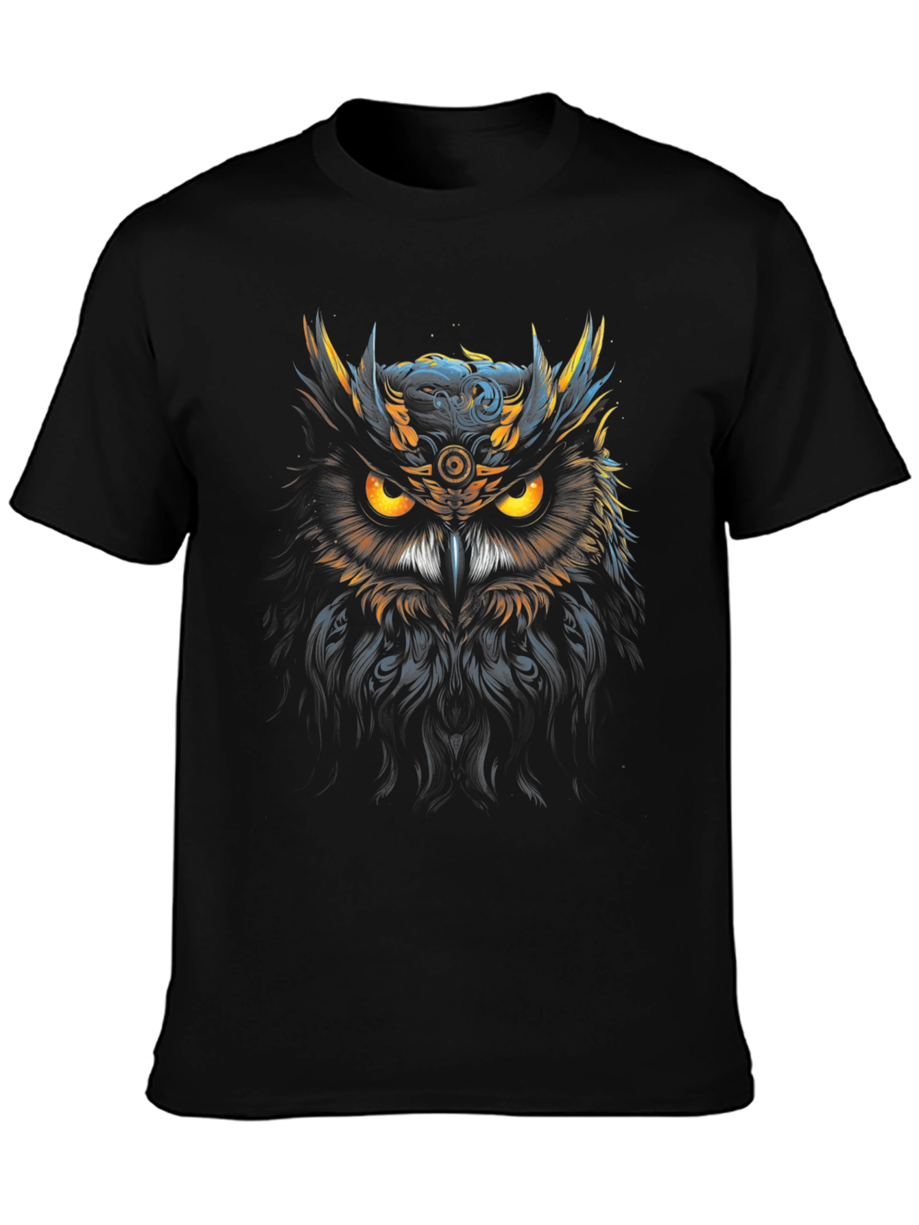 Black Mystic Owl Graphic Tee - Men's Black T-Shirt view 3