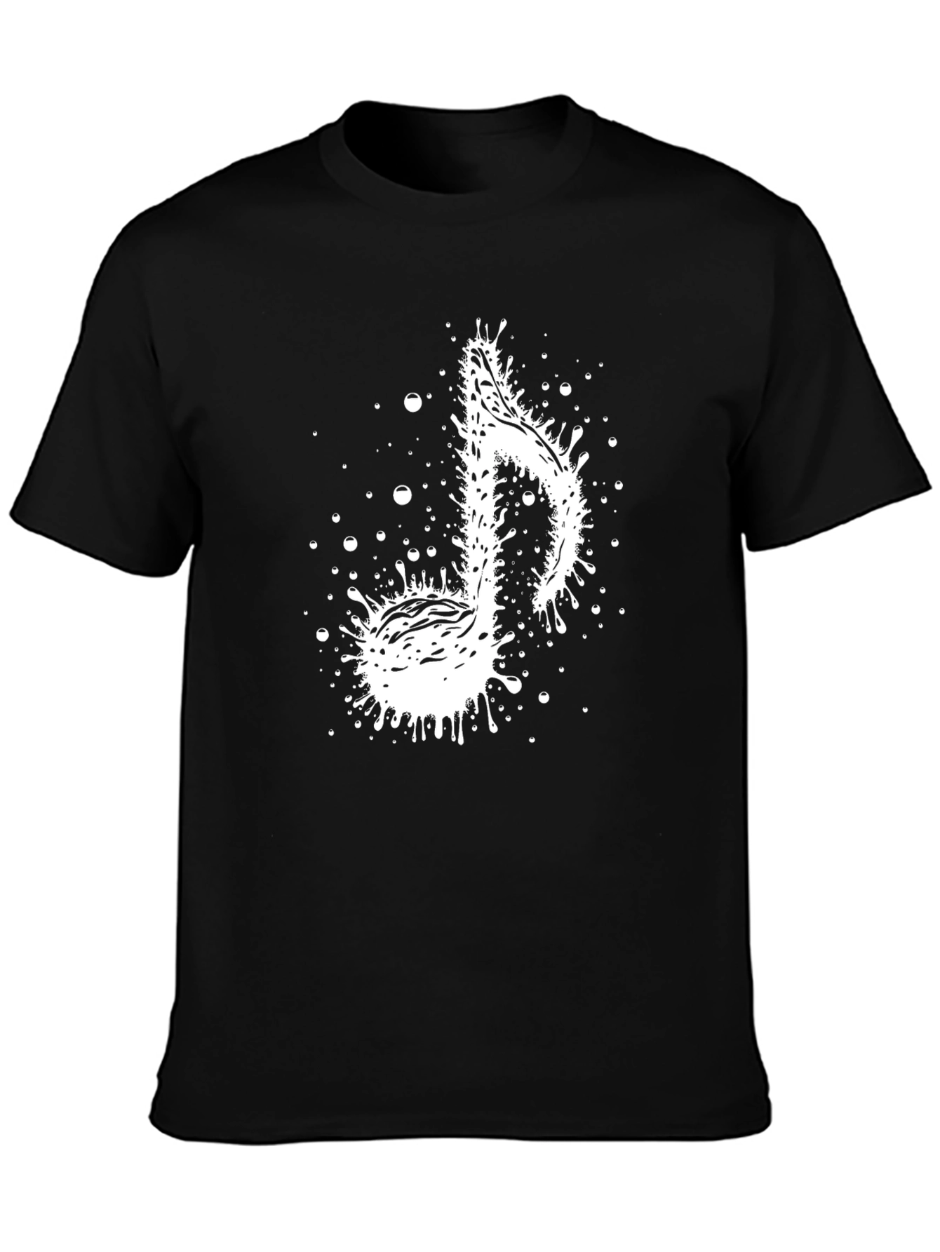 Black Musical Note Graphic Tee - Stylish Black T-Shirt view 3