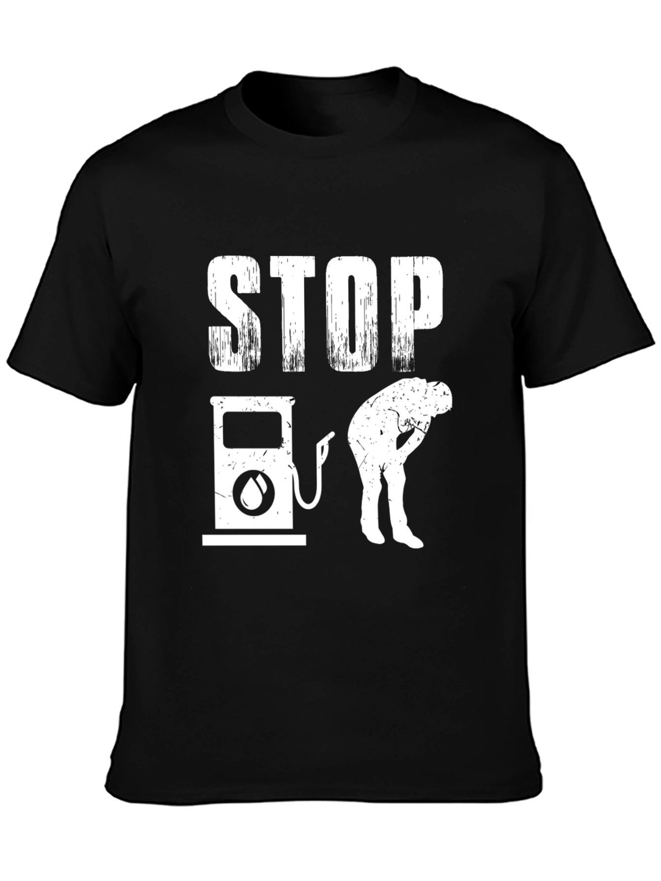Black Stop Gas T-Shirt - Funny Graphic Tee for Men view 3