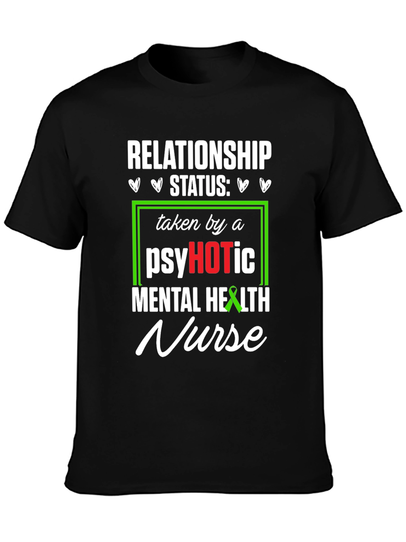 Black Psychotic Mental Health Nurse T-Shirt view 3