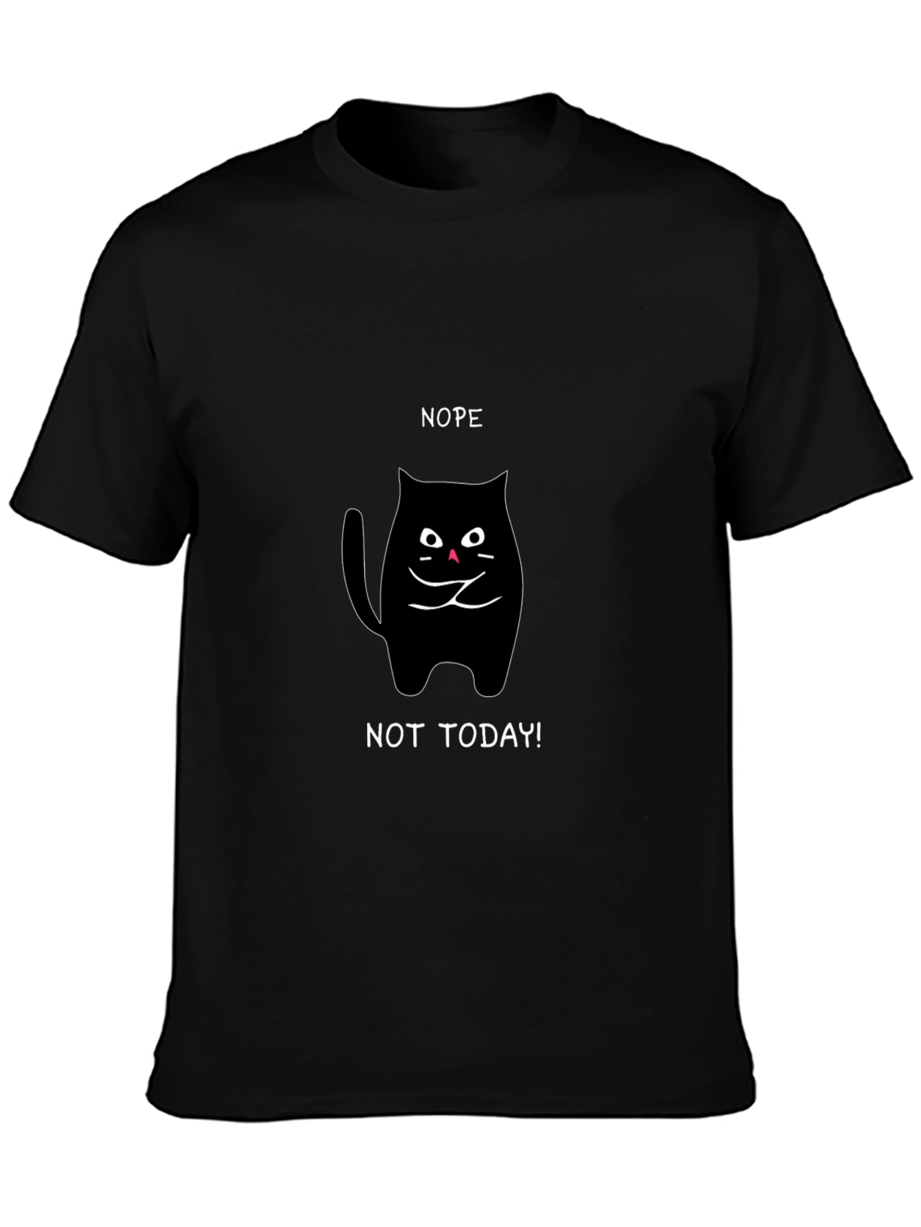 Black Nope Not Today Cat T-Shirt - Black view 3