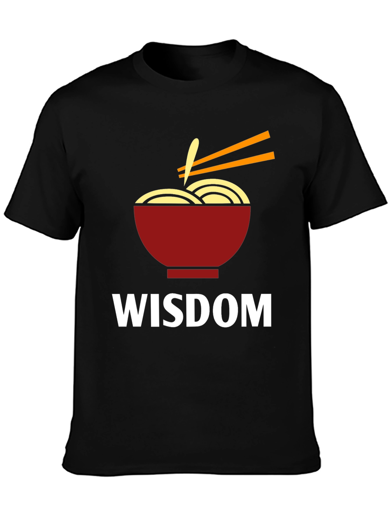 Black Wisdom Ramen Bowl Graphic T-Shirt view 3