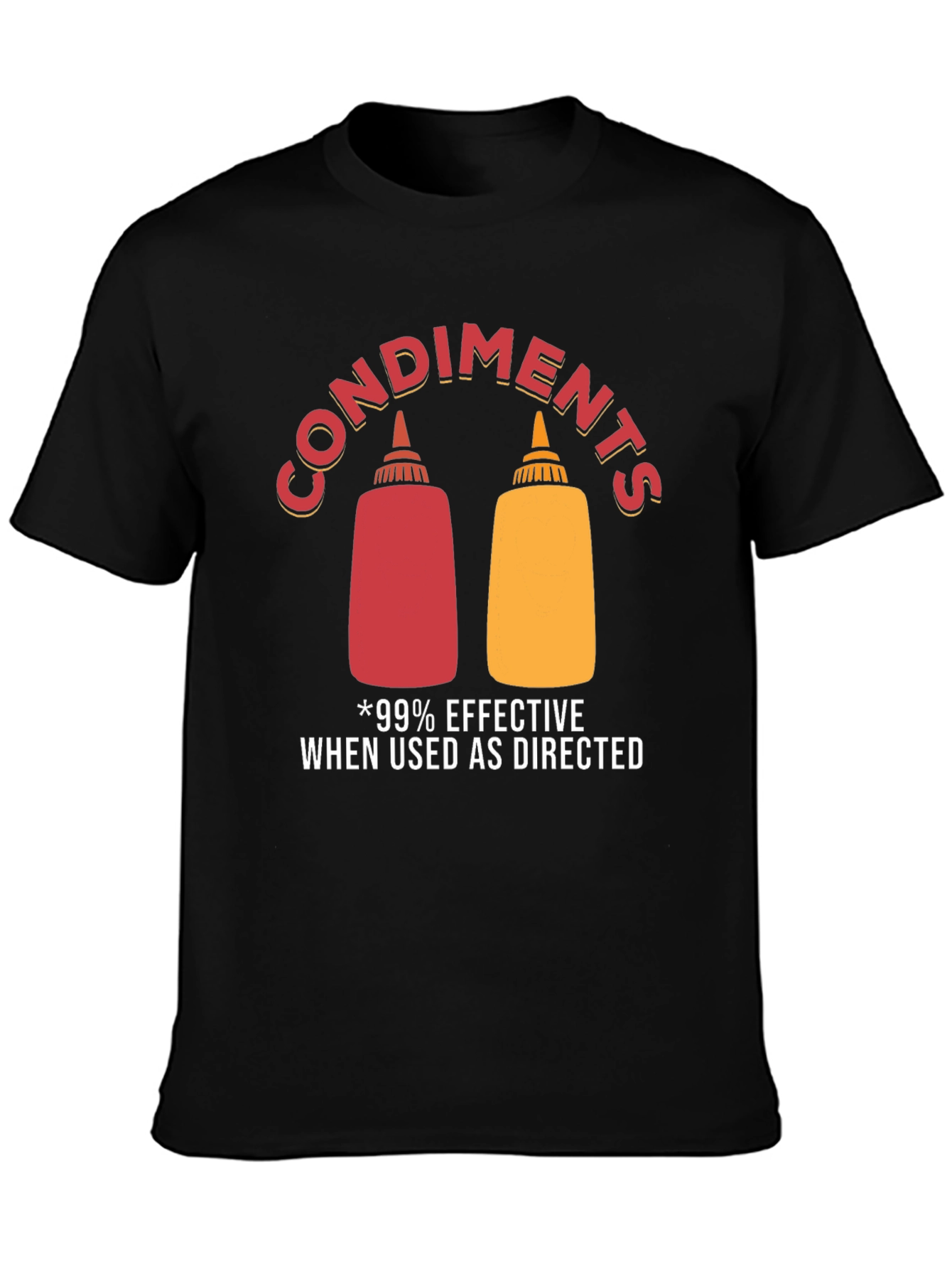 Black Condiments Humor Graphic T-Shirt view 3