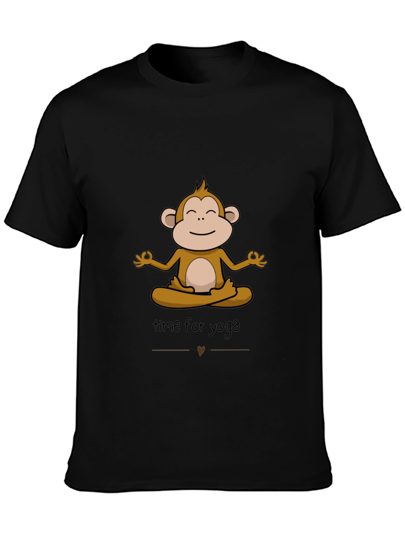 Black Zen Monkey Yoga T-Shirt - Meditating Ape Graphic Tee view 3