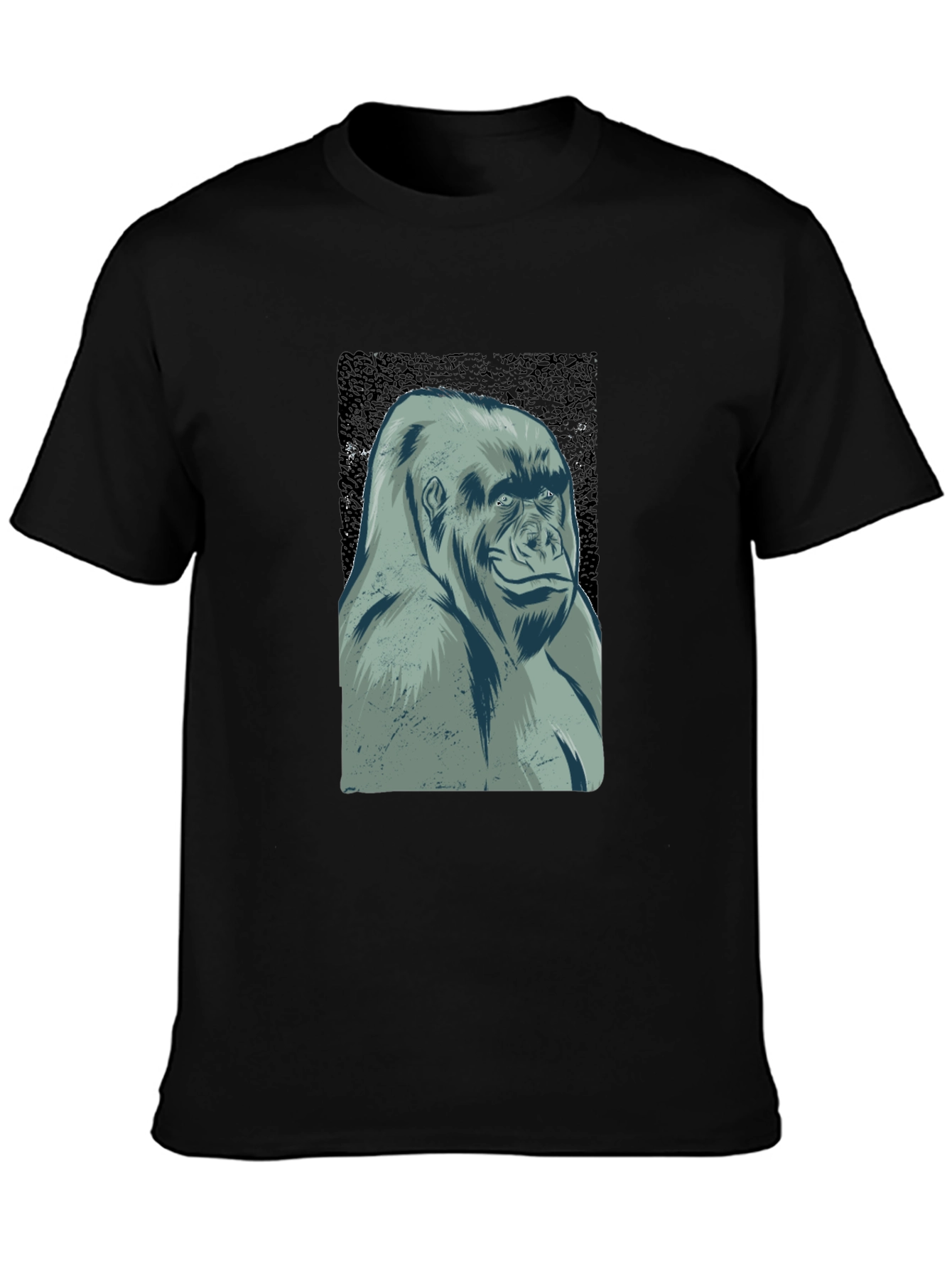 Black Cool Gorilla Graphic Tee - Black Casual T-Shirt view 3