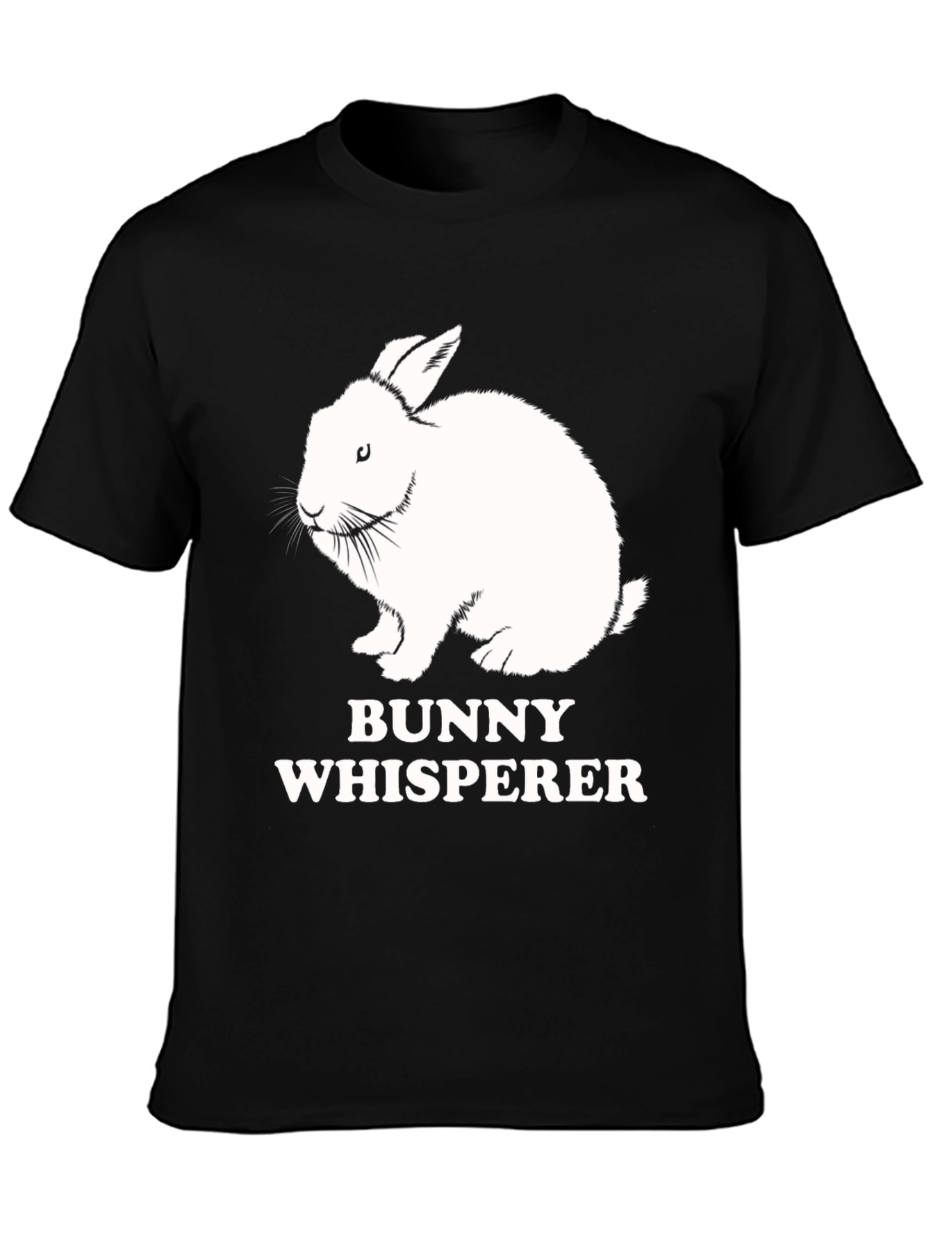 Black Bunny Whisperer Graphic Tee - Cute Rabbit T-Shirt view 3