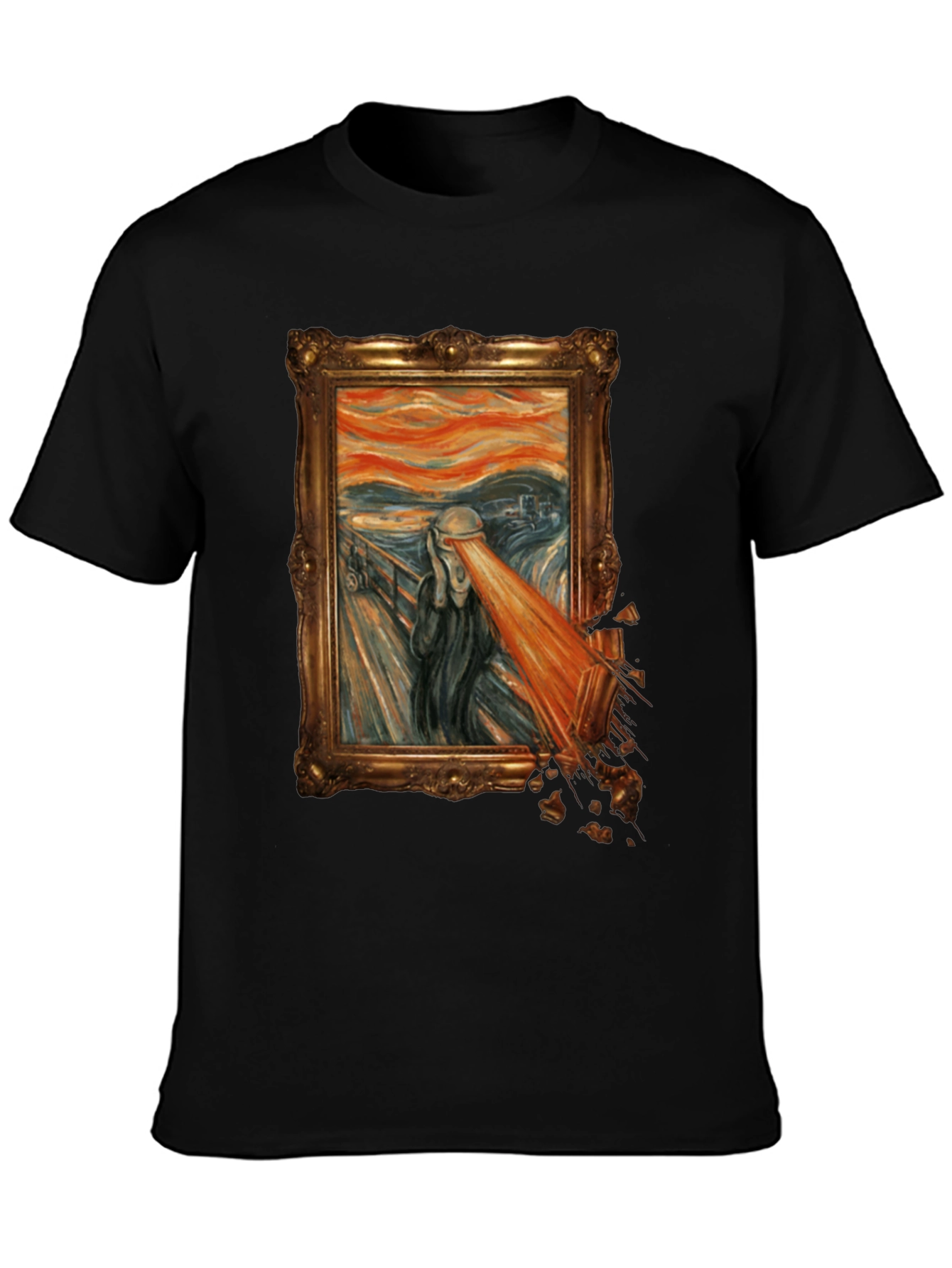 Black The Scream Parody Graphic Tee - Unique Art T-Shirt view 3