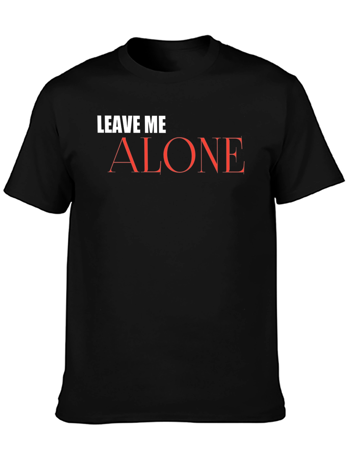 Black Leave Me Alone Graphic Tee - Black Cotton T-Shirt view 3
