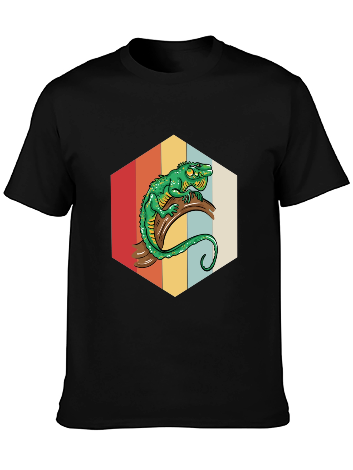 Black Retro Lizard Graphic Tee - Cool Reptile Design view 3