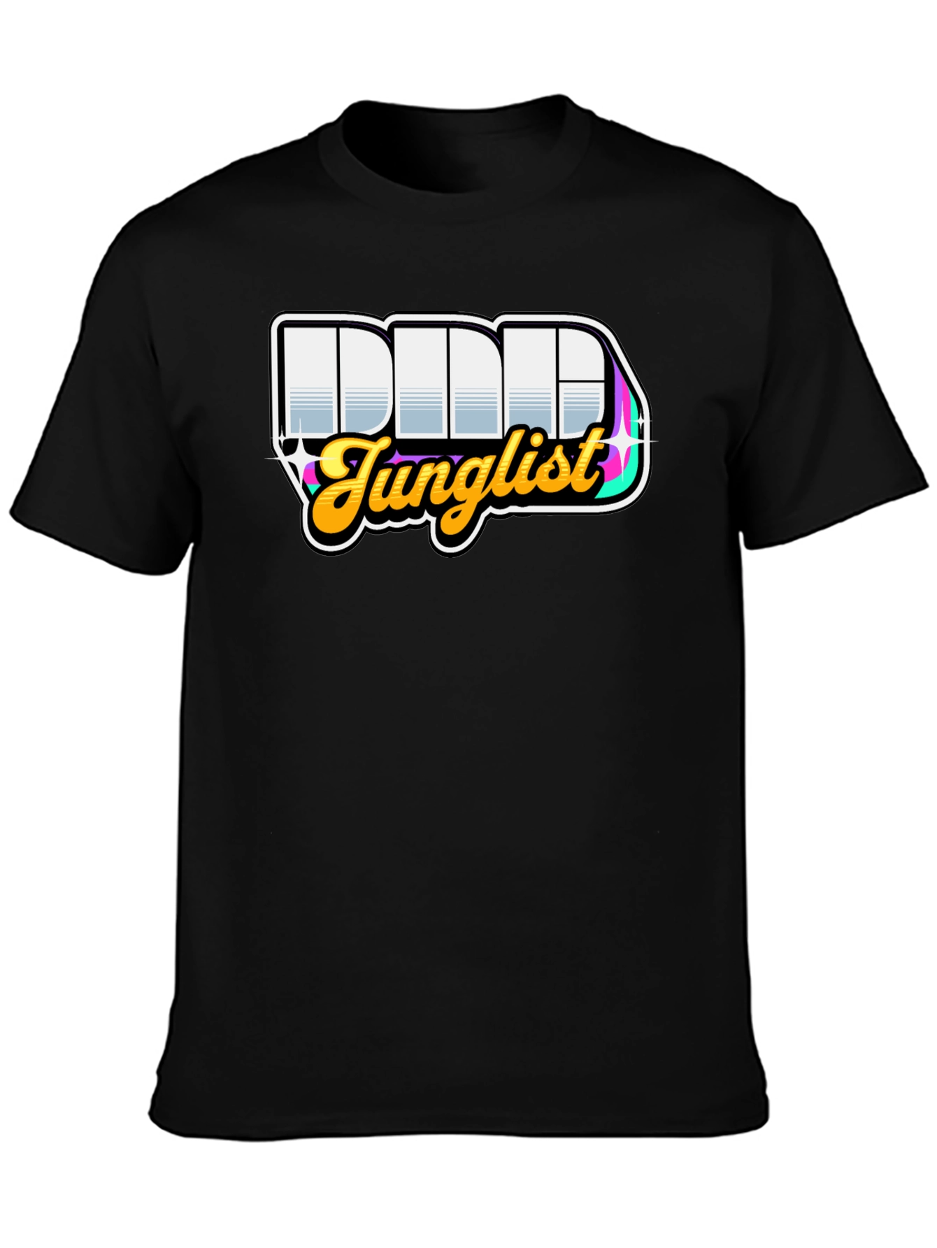 Black DDD Junglist Black Graphic T-Shirt view 3