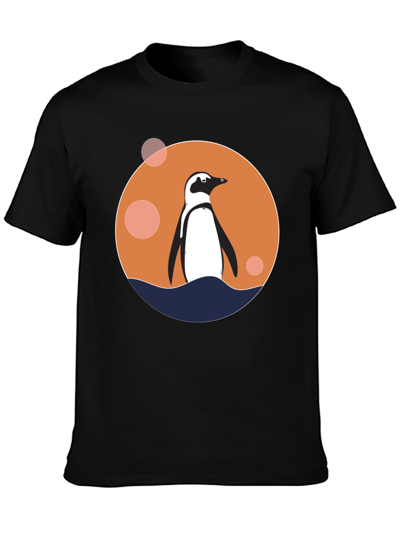 Black Penguin Graphic Black T-Shirt view 3