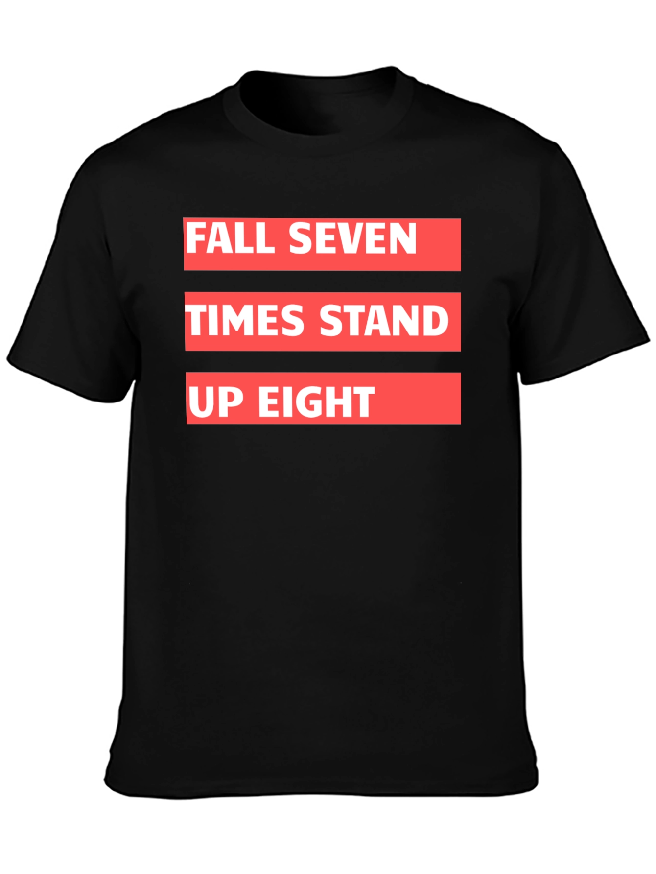 Black Fall Seven Times Stand Up Eight Graphic Tee view 3