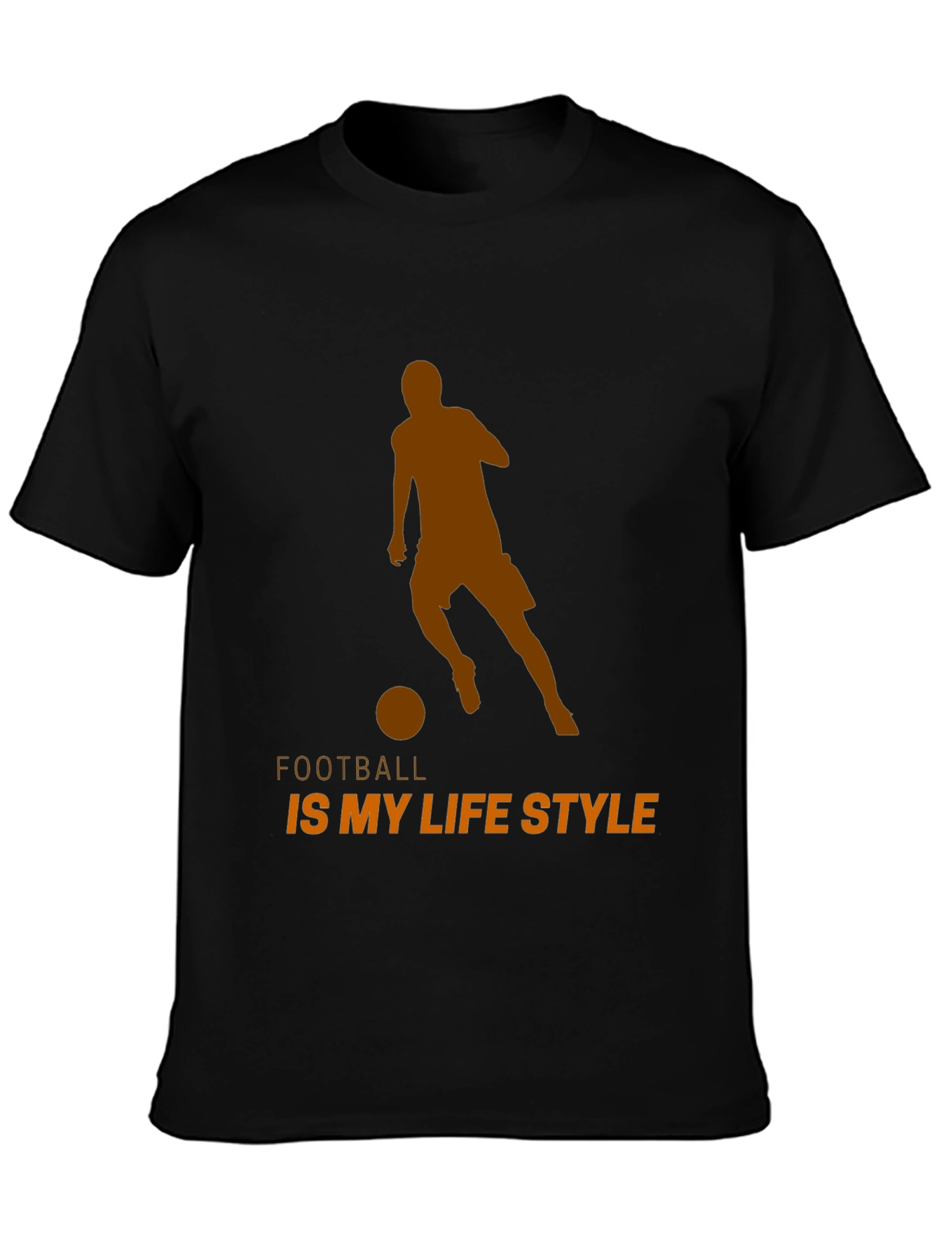 Black Football is My Lifestyle T-Shirt - Black Cotton Tee view 3