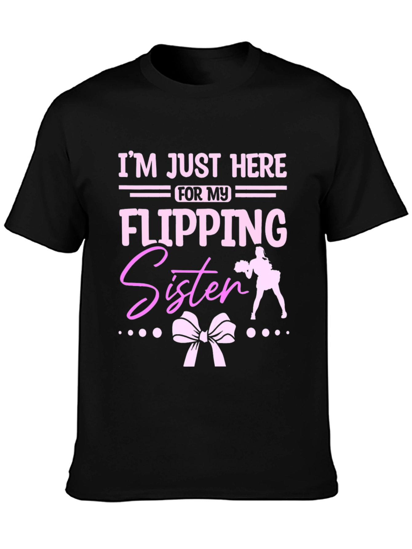 Black Flipping Sister Cheerleading T-Shirt view 3