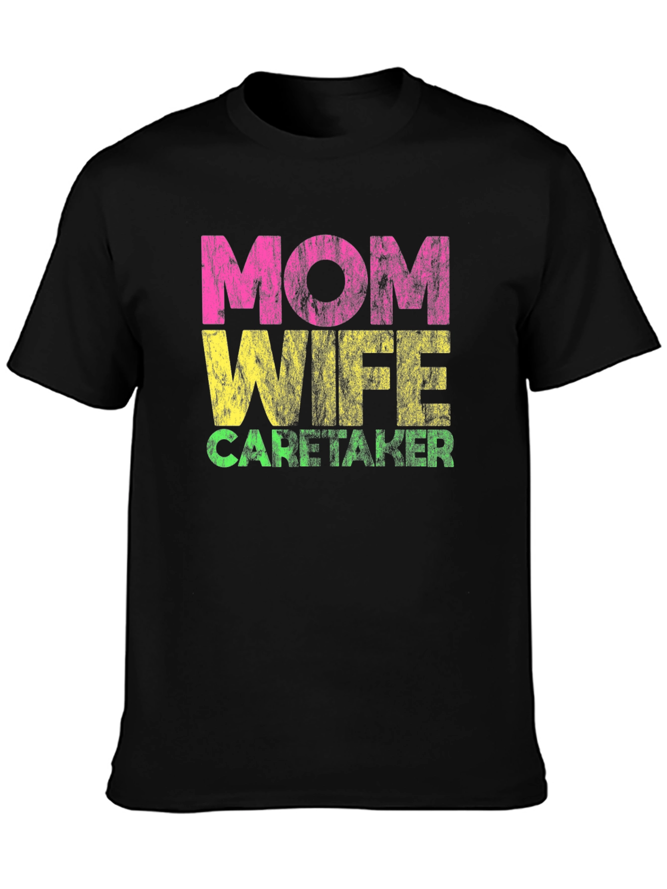 Black Mom Wife Caretaker Graphic Tee - Black view 3