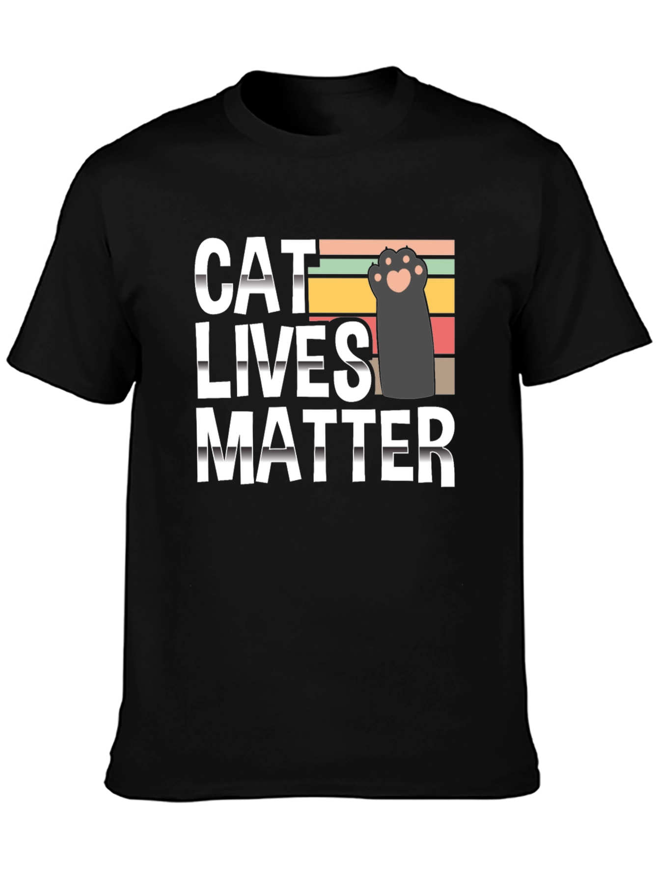 Black Cat Lives Matter T-Shirt, Novelty Tee view 3