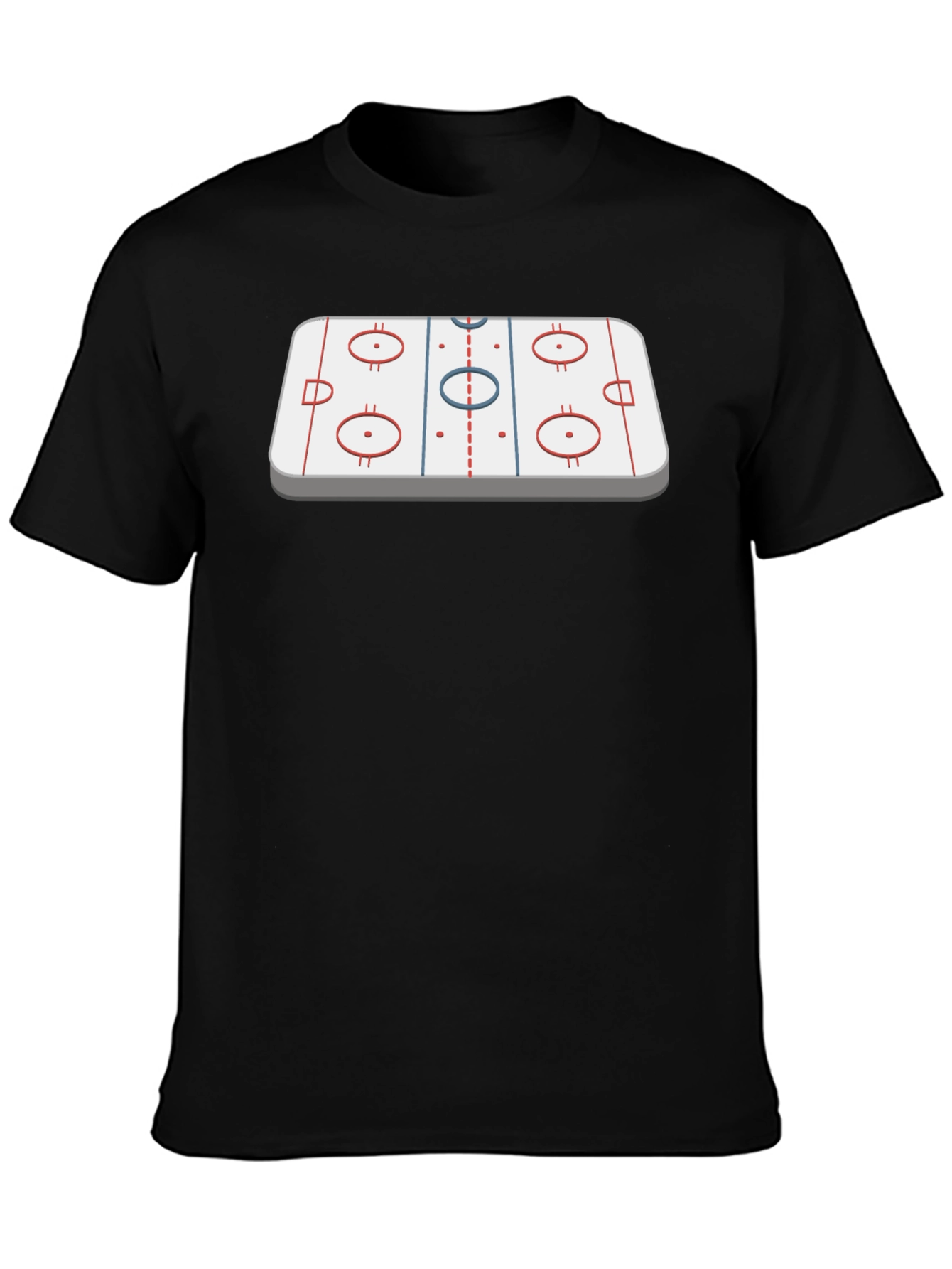 Black Hockey Rink Graphic Tee - Black Cotton T-Shirt view 3