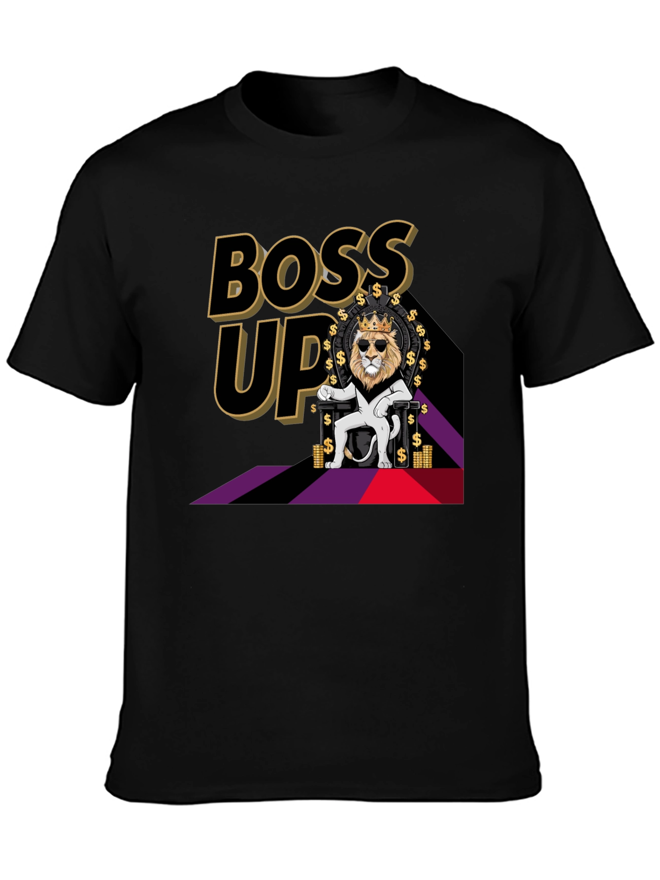 Black Boss Up Lion King T-Shirt view 3