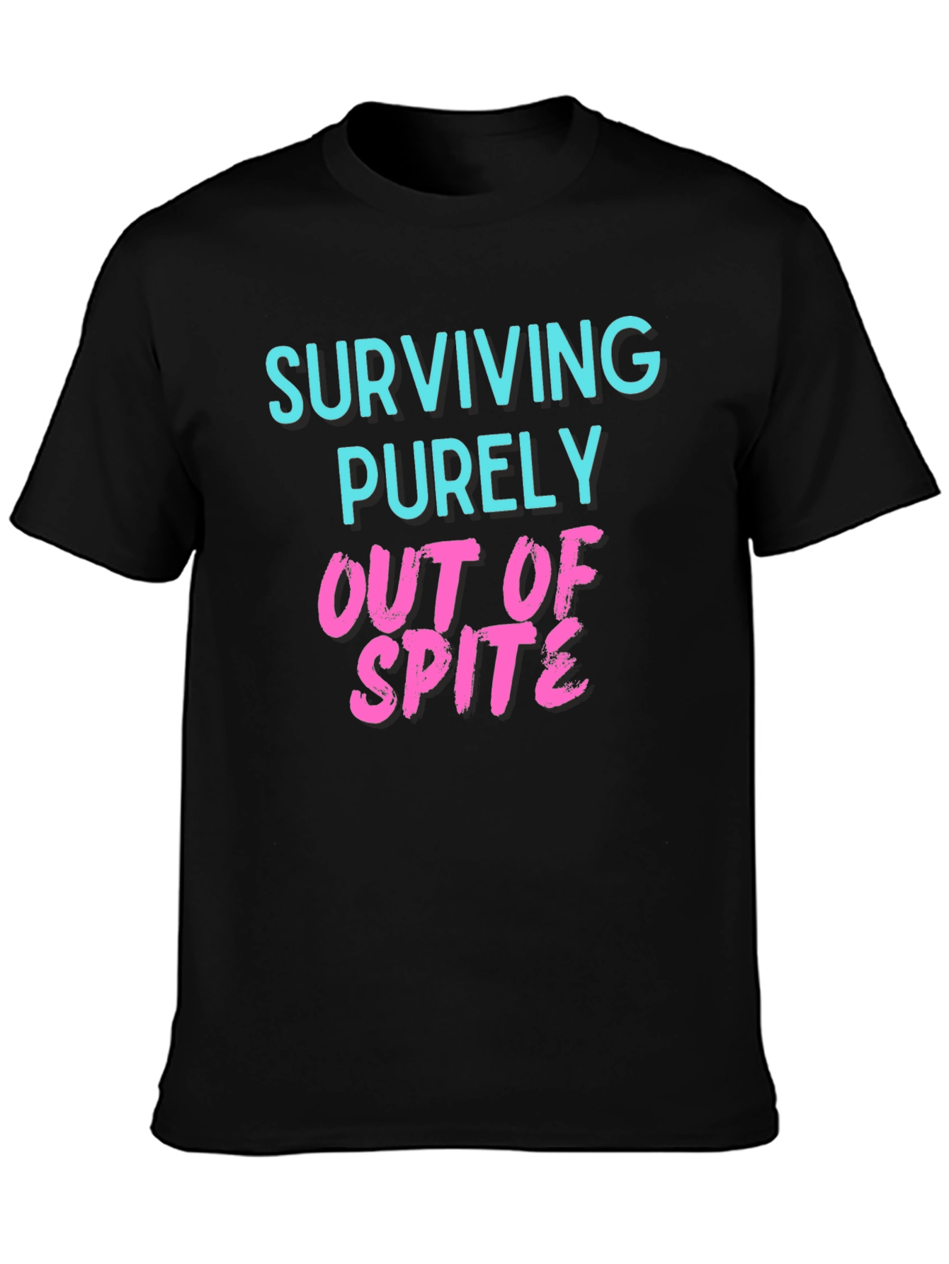 Black Surviving Out of Spite Graphic Tee - Black view 3