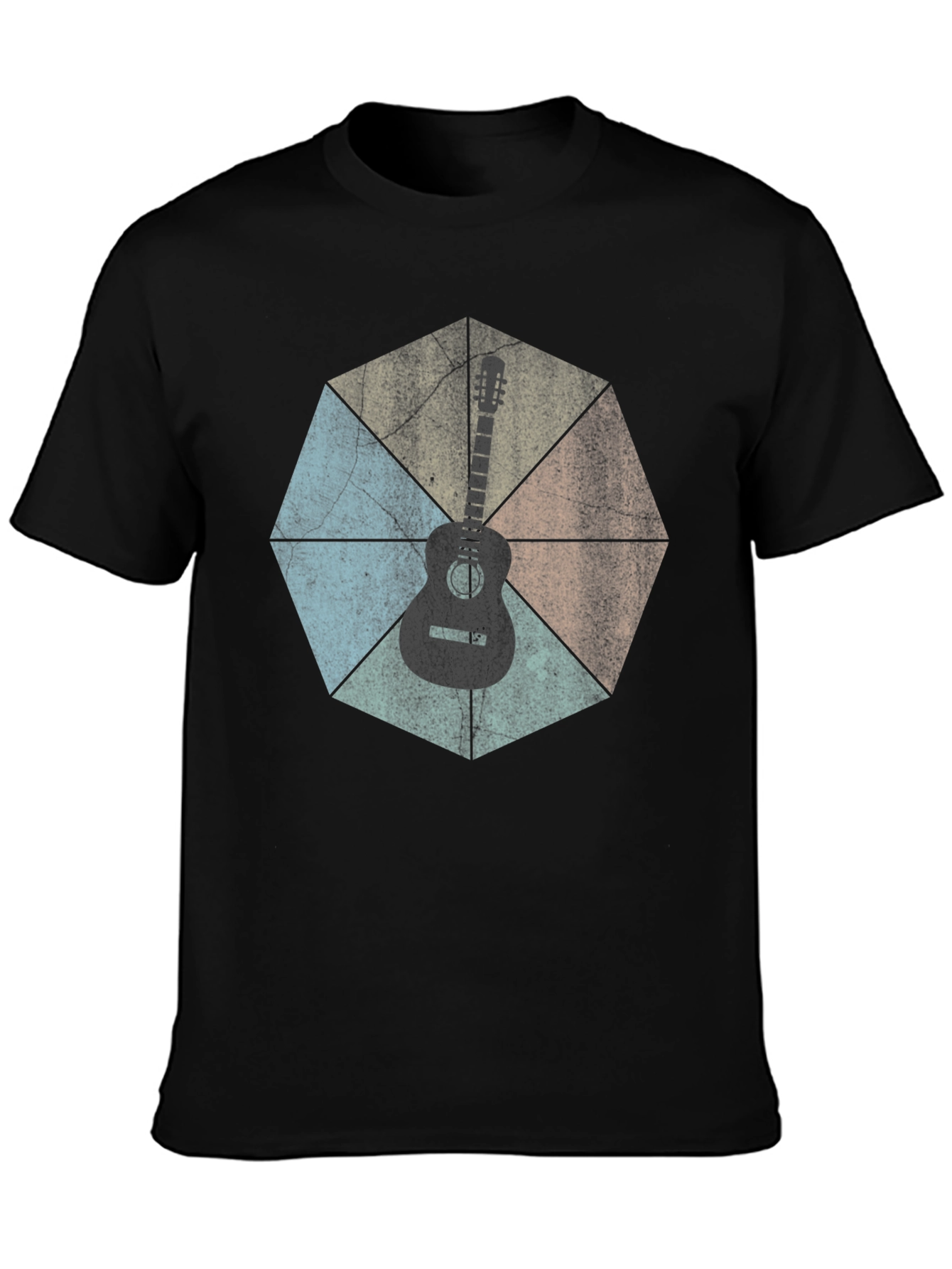 Black Guitar Graphic Tee - Retro Style view 3