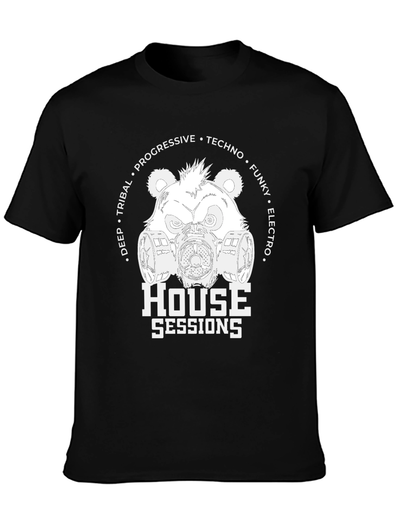Black House Sessions Bear T-Shirt - Electro, Techno, Funky view 3