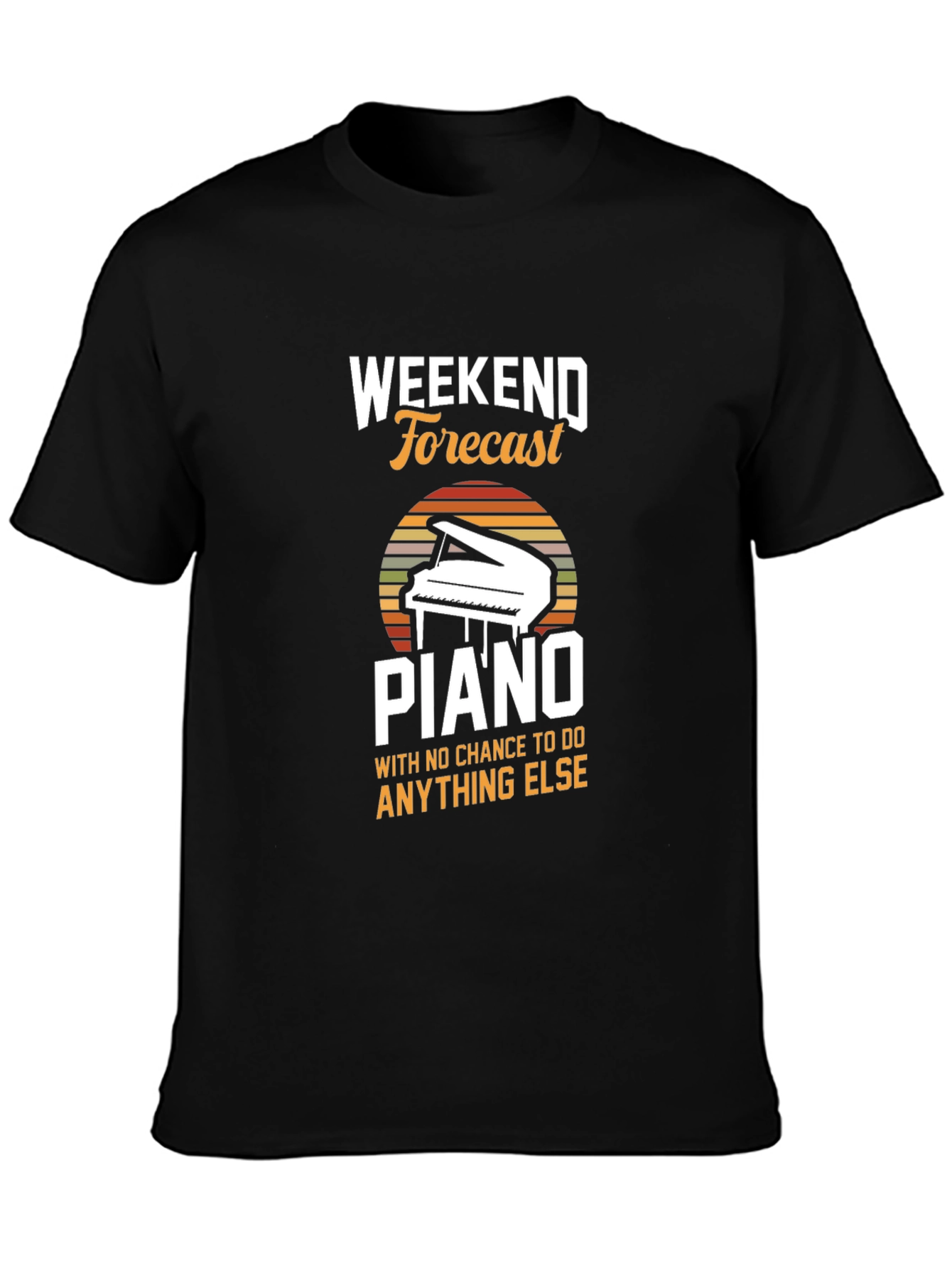Black Weekend Forecast Piano T-Shirt view 3