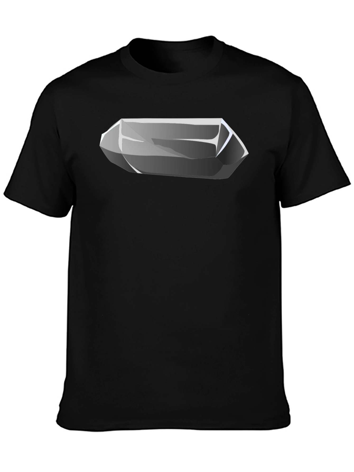 Black Quartz Crystal Graphic Tee - Cool Mineral Design view 3