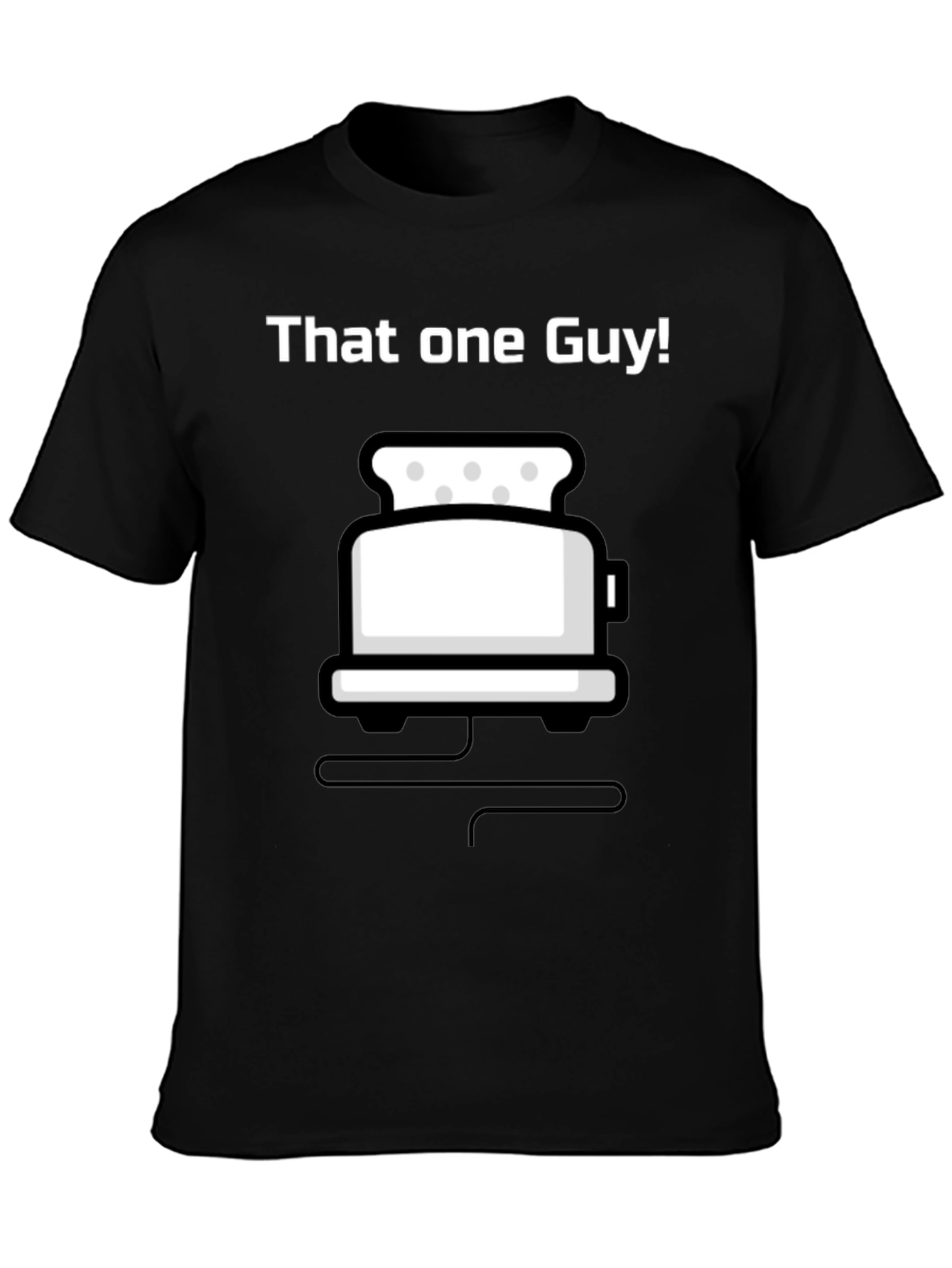 Black That One Guy Toaster Graphic Black T-Shirt view 3