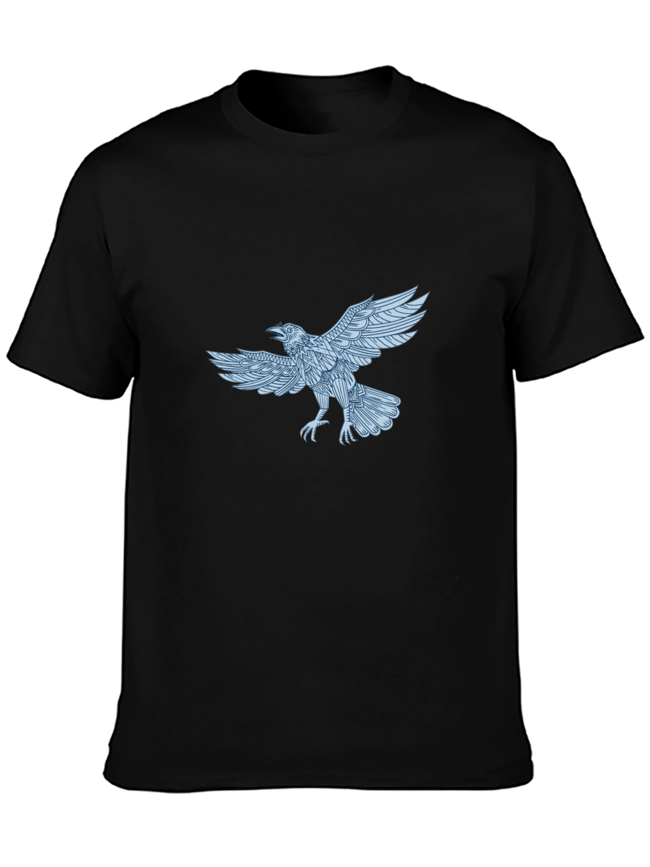 Black Raven Graphic Print Black T-Shirt view 3