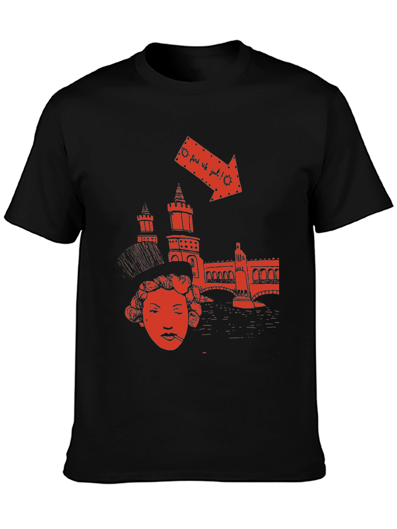 Black Berlin Vibe Graphic Tee - Unique Design view 3