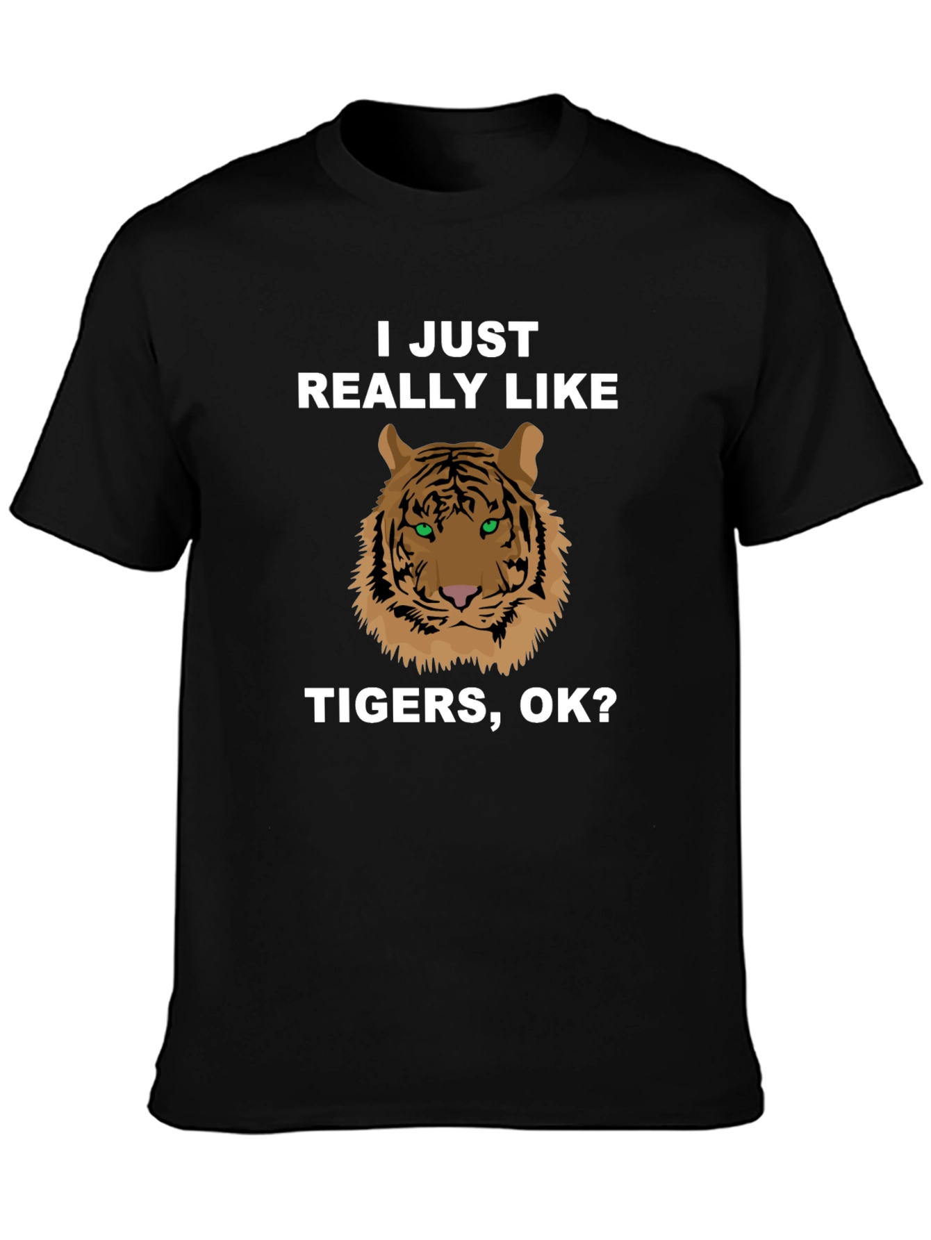 Black Tiger Graphic T-Shirt - I Just Really Like Tigers, OK? view 3
