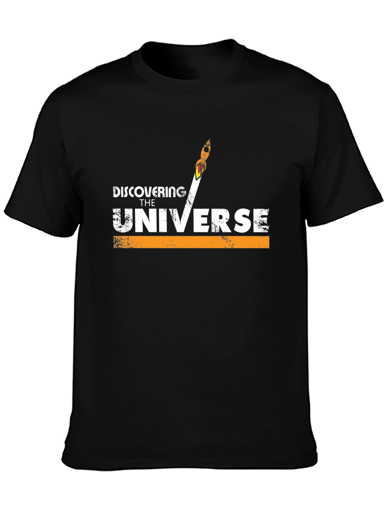 Black Discovering The Universe Black T-Shirt view 3