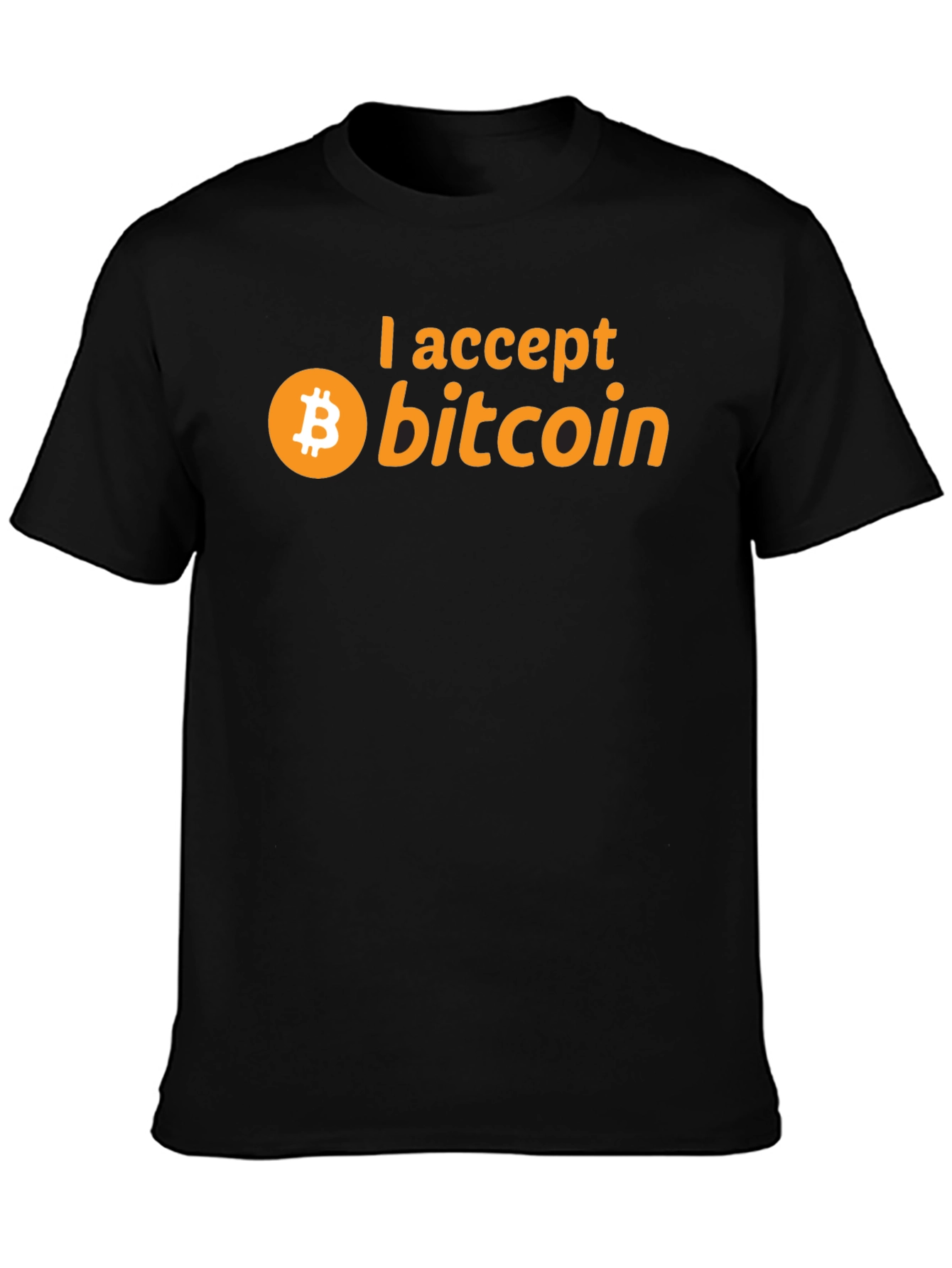 Black I Accept Bitcoin Crypto T-Shirt view 3