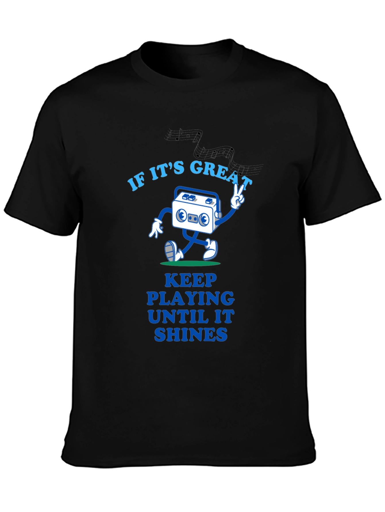 Black Great Tunes Tee - Play Until It Shines view 3